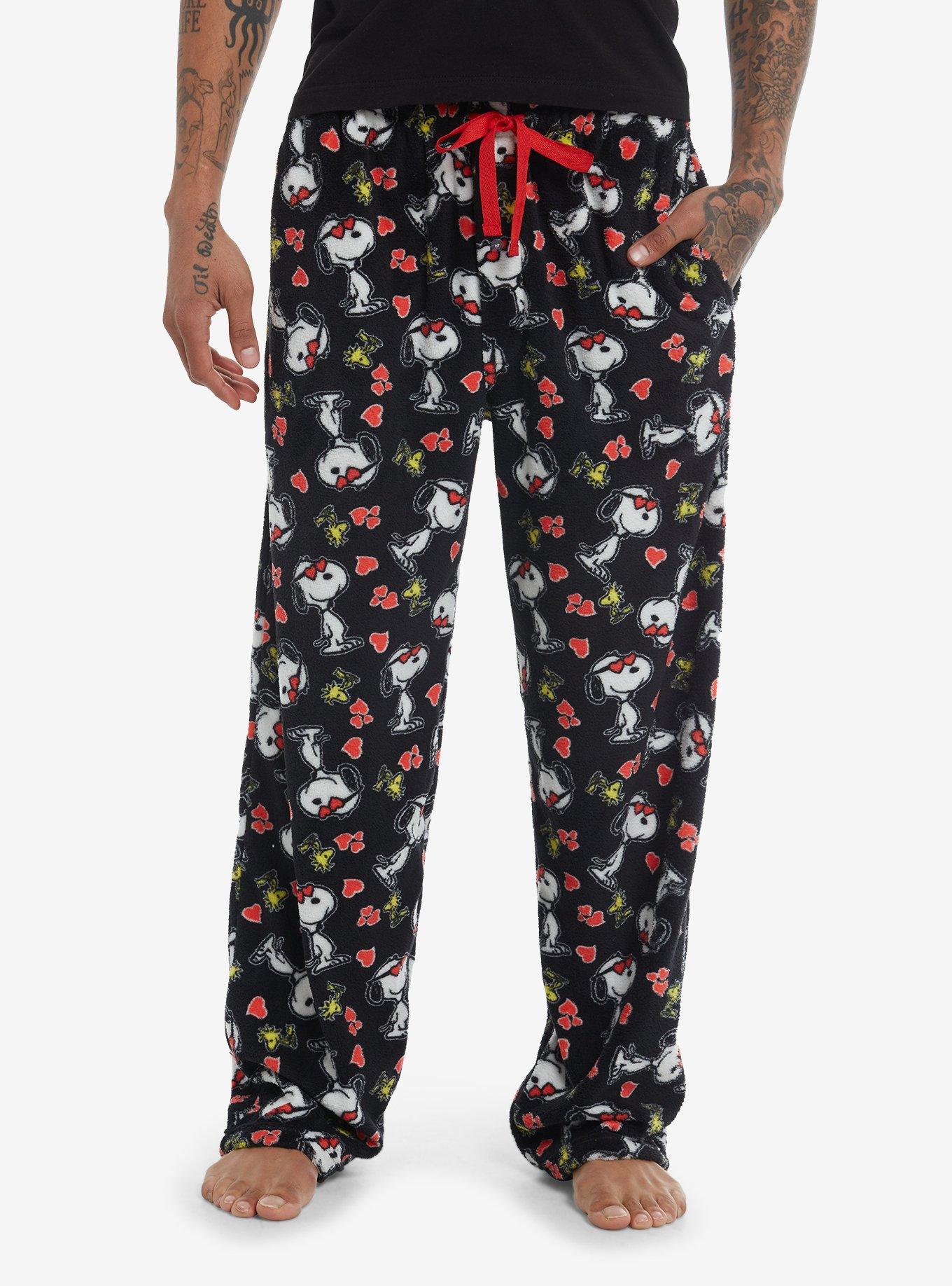 Peanuts Snoopy Hearts Fuzzy Pajama Pants, , hi-res