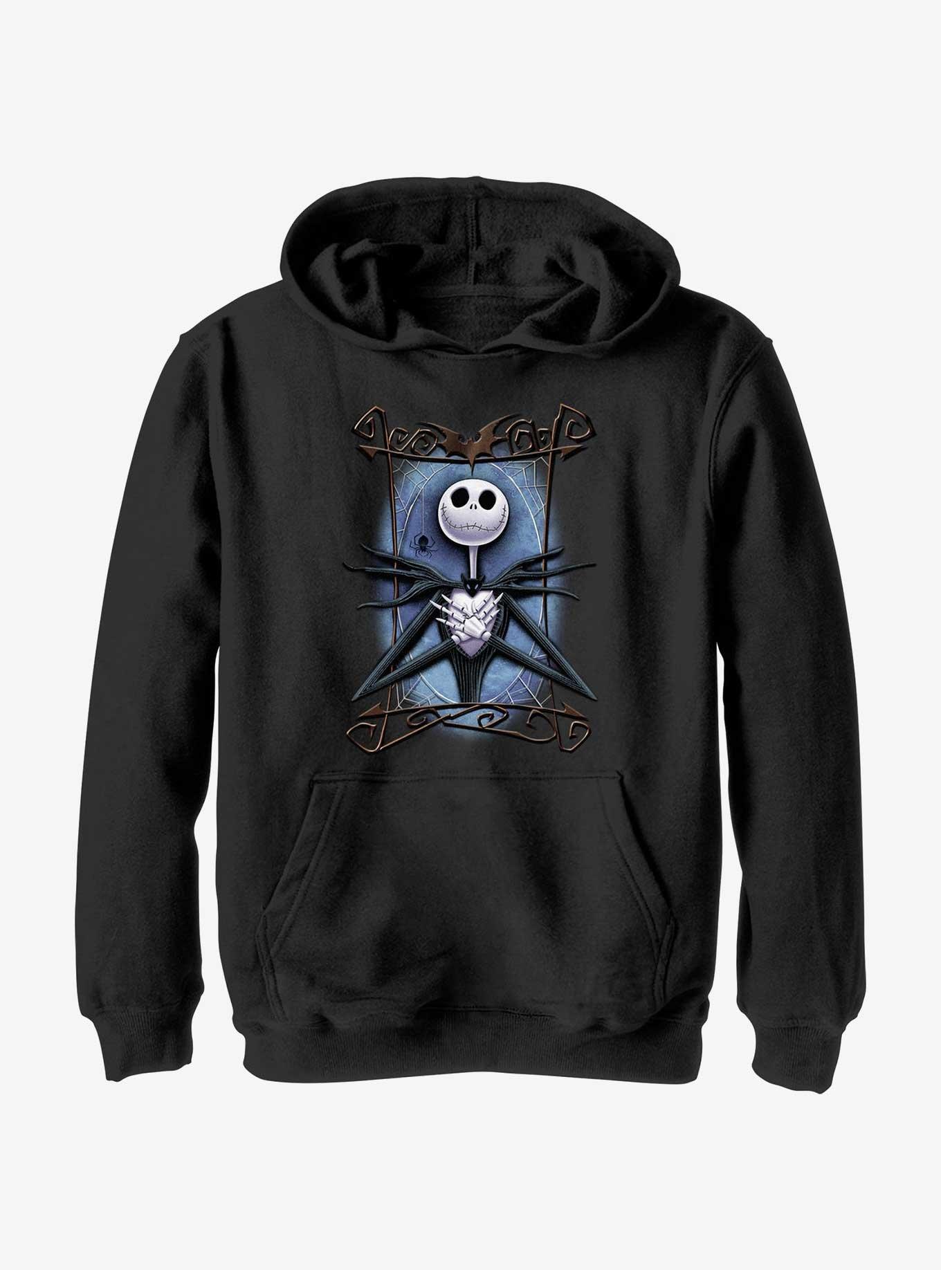 Disney The Nightmare Before Christmas Framed Jack Youth Hoodie, BLACK, hi-res