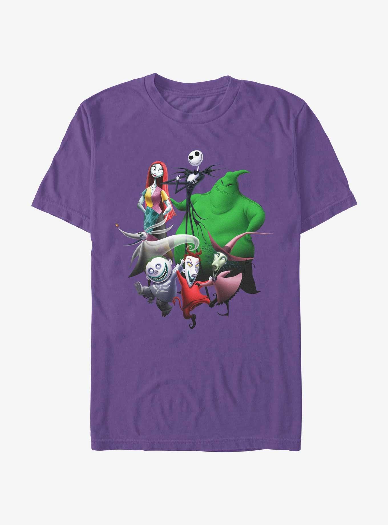 Disney The Nightmare Before Christmas Character Groupshot Neon T-Shirt, , hi-res