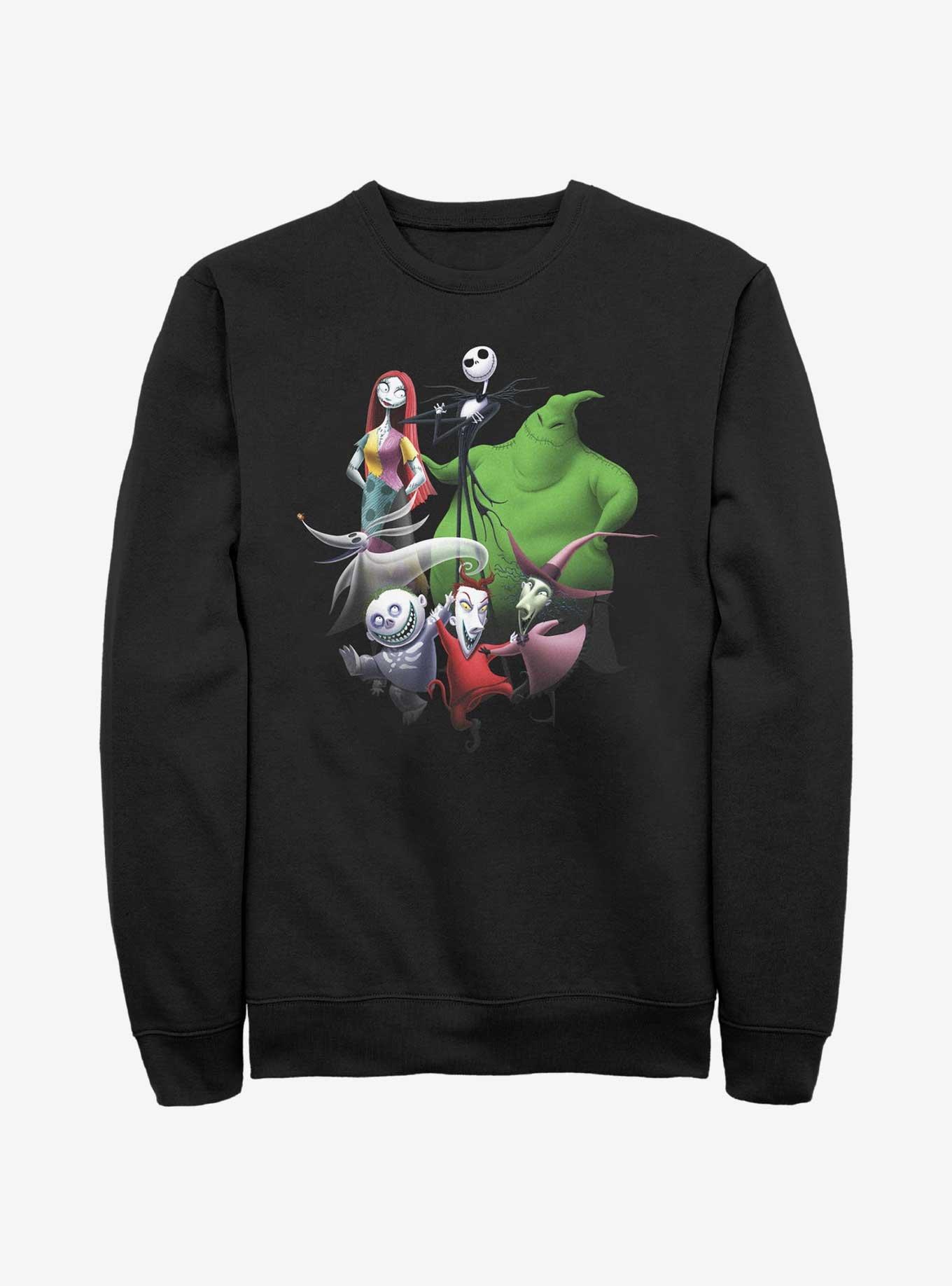 Disney The Nightmare Before Christmas Character Groupshot Neon Sweatshirt, , hi-res