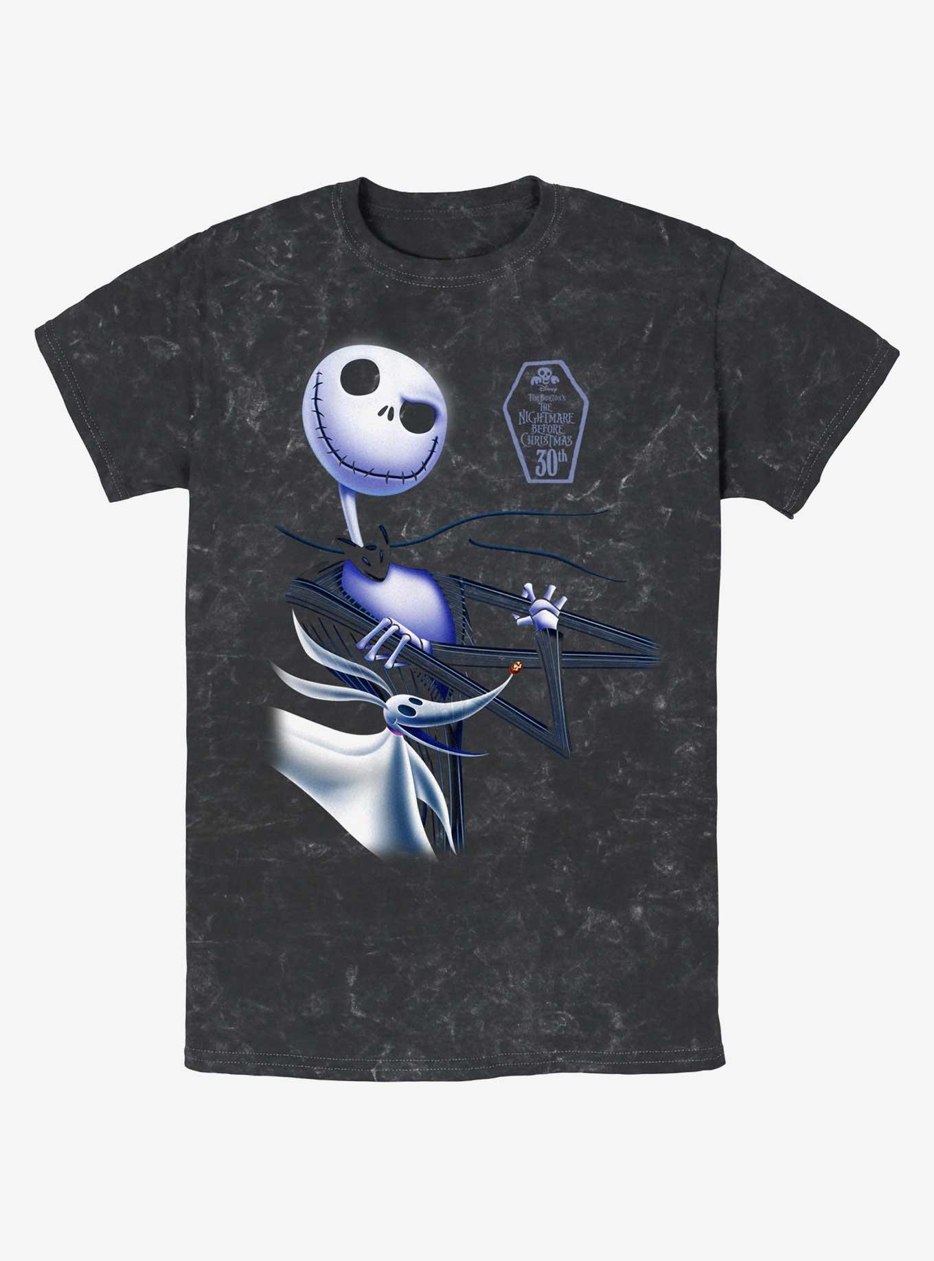 Disney The Nightmare Before Christmas Jack And Zero Mineral Wash T-Shirt, BLACK, hi-res