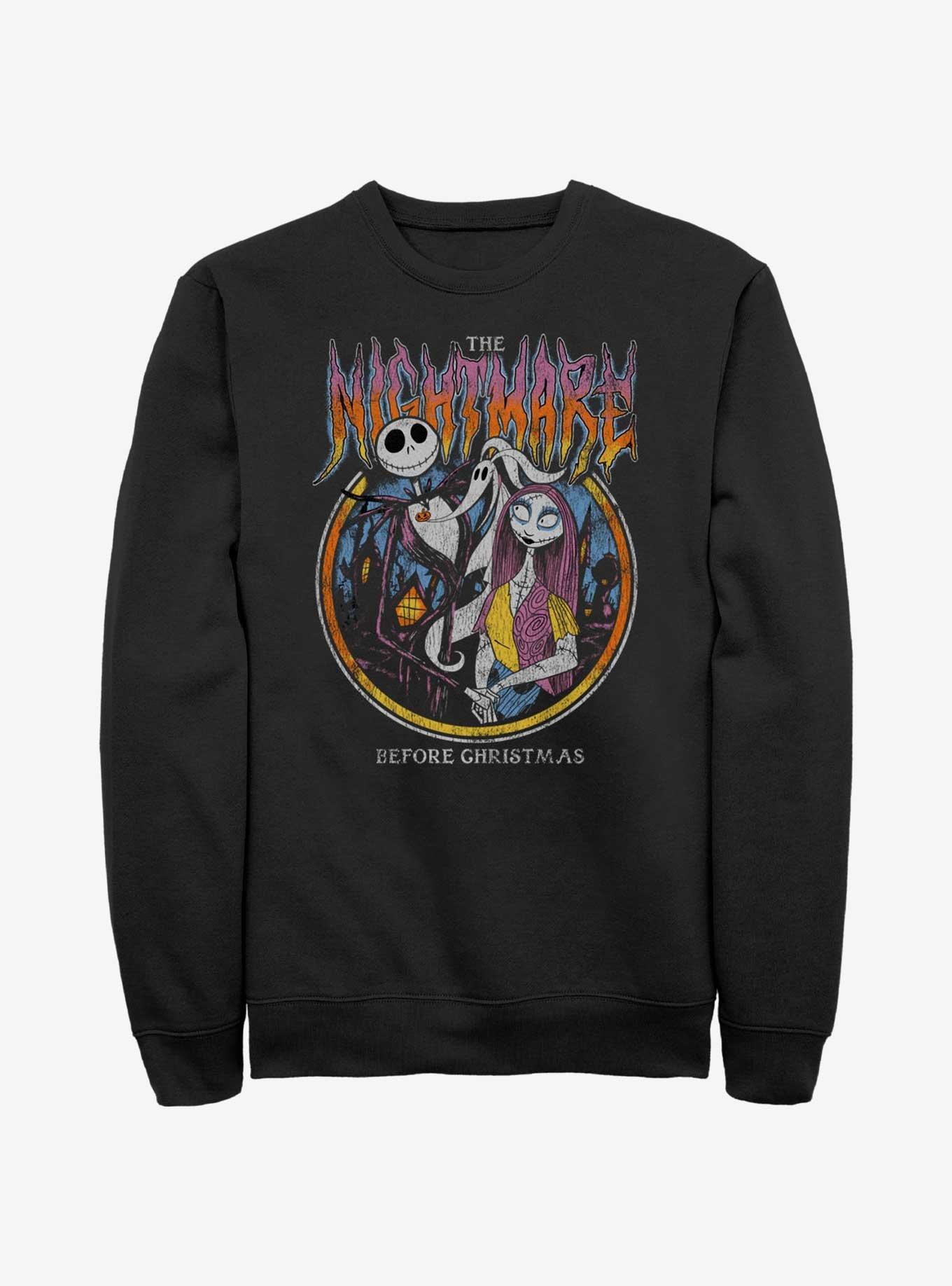 Disney The Nightmare Before Christmas Metal Circle Sweatshirt, BLACK, hi-res