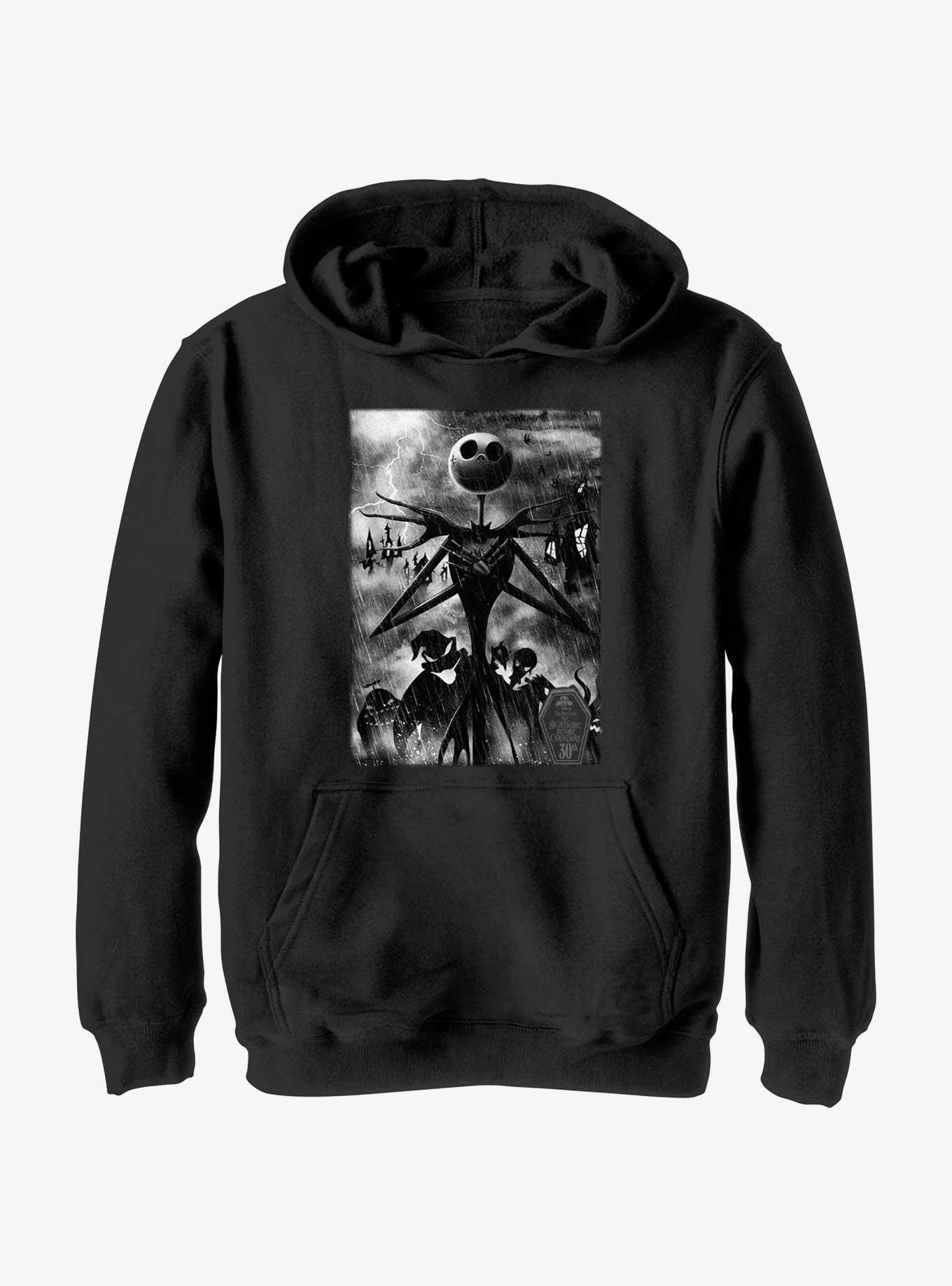 Disney The Nightmare Before Christmas Nightmarish Youth Hoodie, BLACK, hi-res