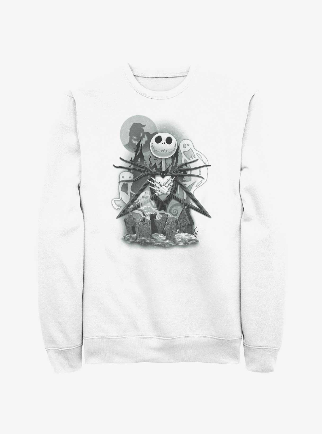 Disney The Nightmare Before Christmas Jack To The Heart Sweatshirt, WHITE, hi-res