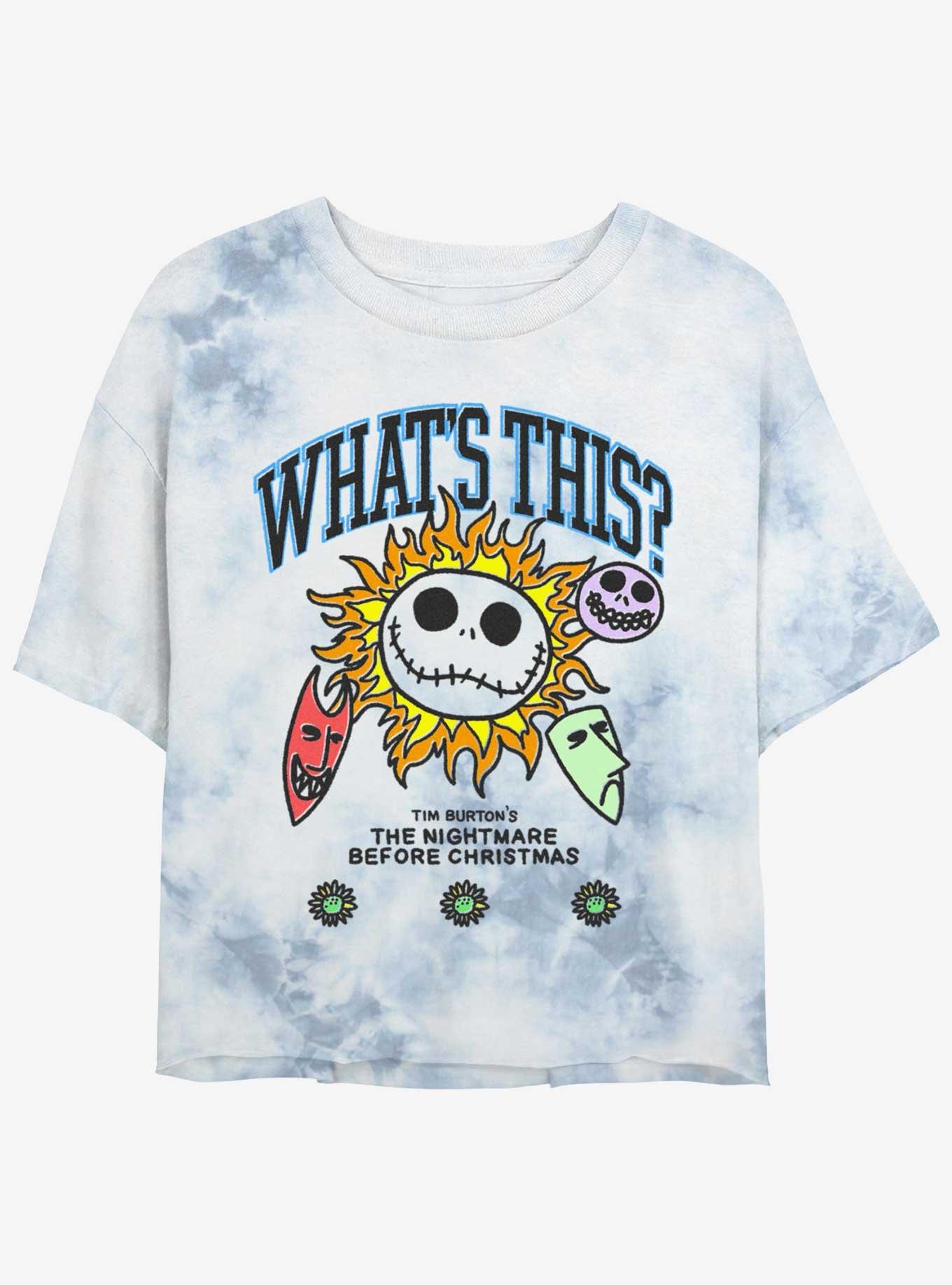 Disney The Nightmare Before Christmas What's this Womens Tie-Dye Crop T-Shirt, , hi-res