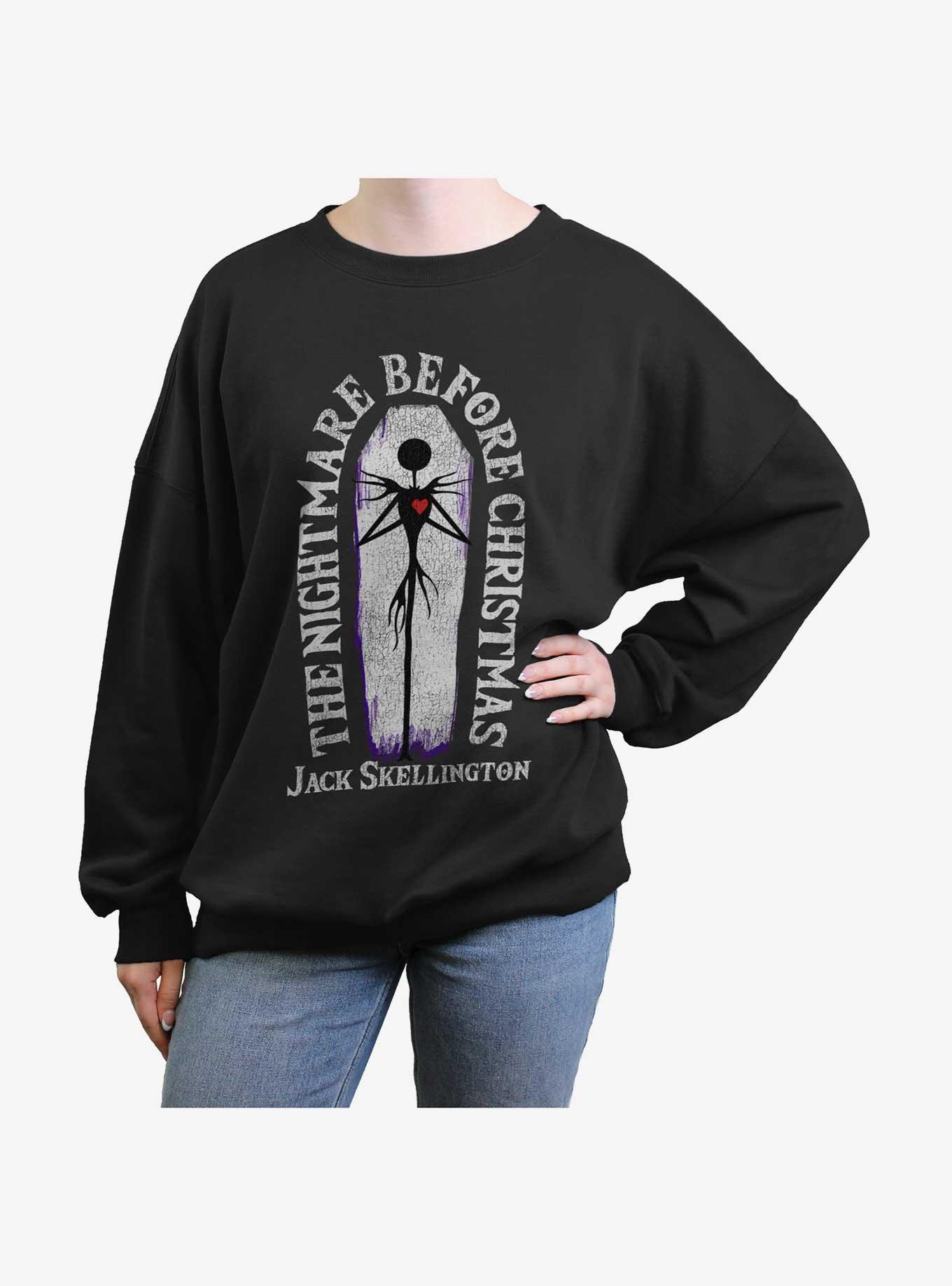 Disney The Nightmare Before Christmas Coffin Womens Oversized Sweatshirt