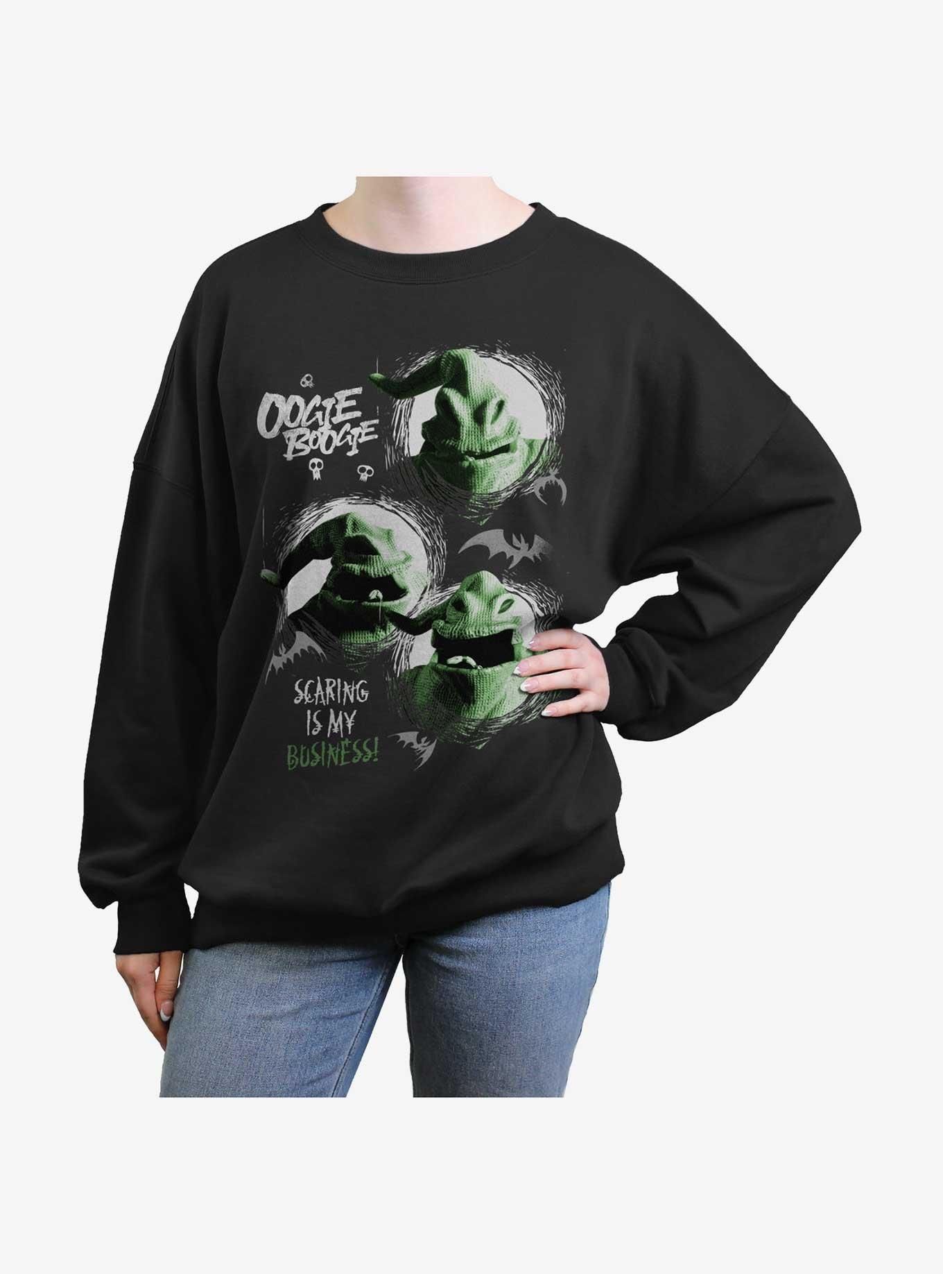 Disney The Nightmare Before Christmas The Oogie Boogie My Business Womens Oversized Sweatshirt, BLACK, hi-res