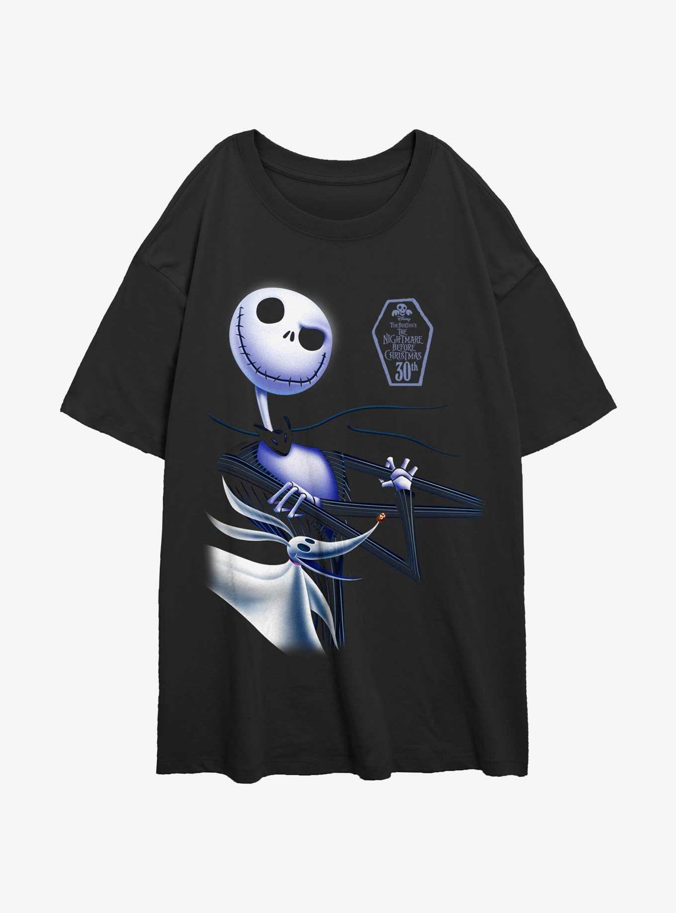 Disney The Nightmare Before Christmas Jack And Zero Womens Oversized T-Shirt, , hi-res