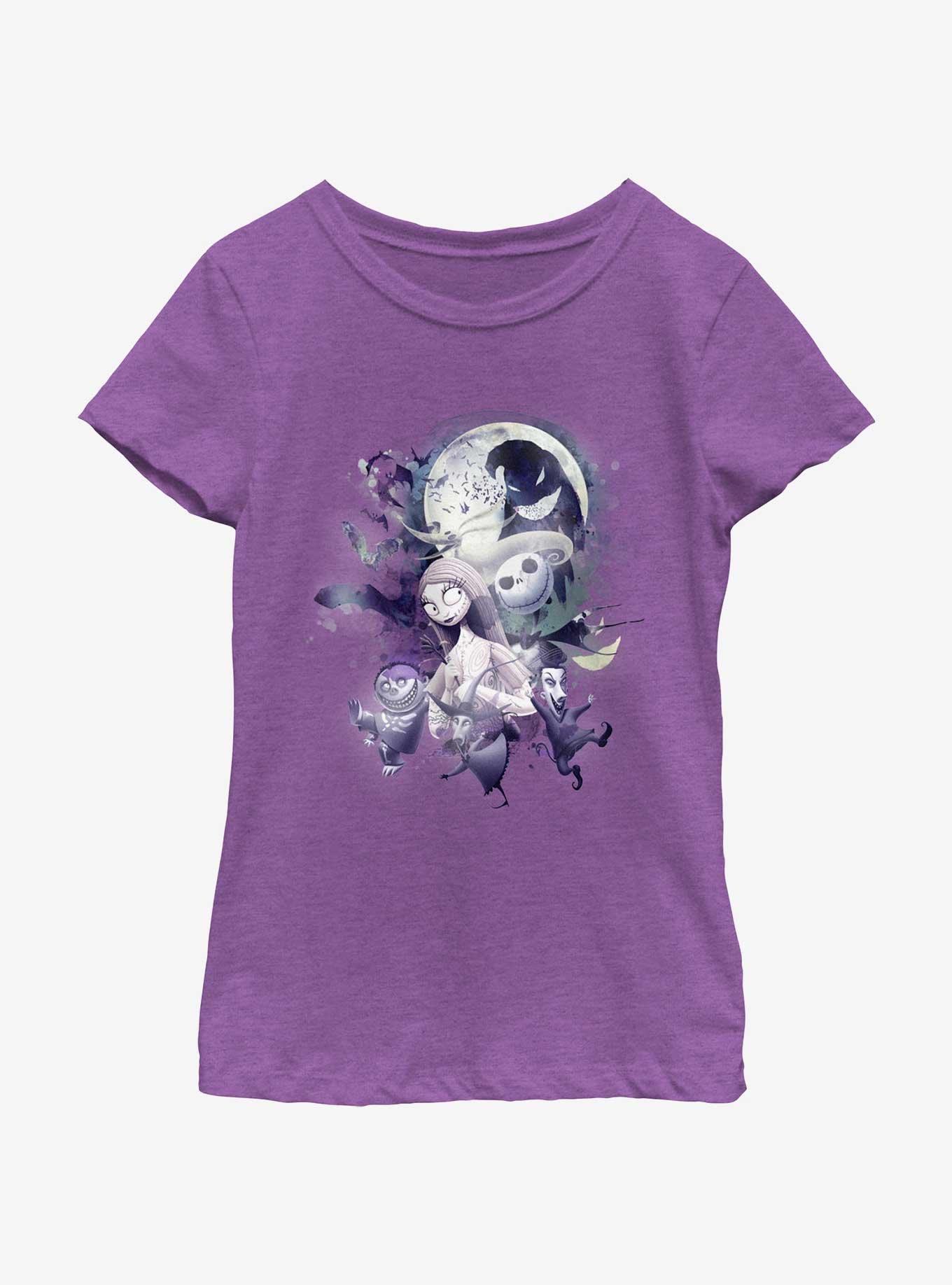 Disney The Nightmare Before Christmas Glow Night Youth Girls T-Shirt, PURPLE BERRY, hi-res