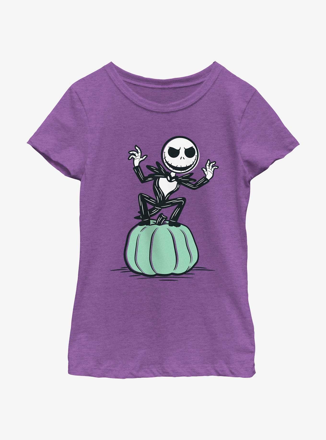 Disney The Nightmare Before Christmas Jack In Pumpkin Youth Girls T-Shirt, PURPLE BERRY, hi-res