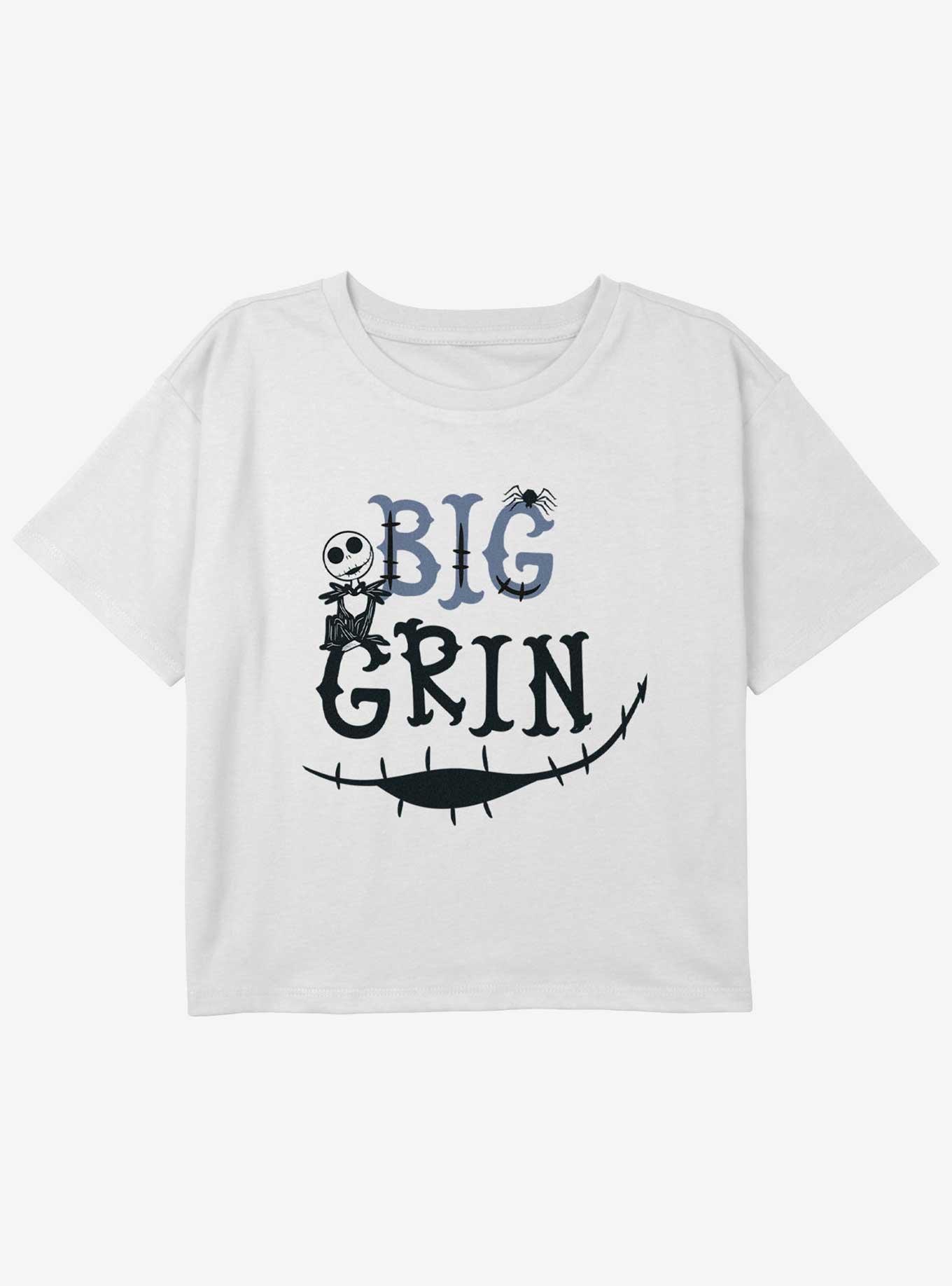 Disney The Nightmare Before Christmas Big Grin Youth Girls Boxy Crop T-Shirt, , hi-res