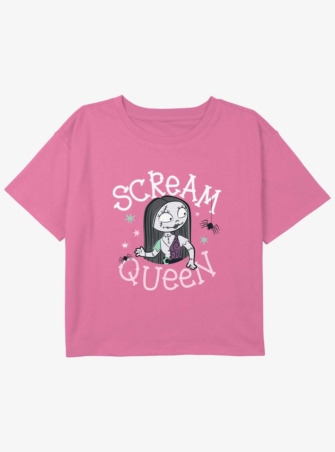 Disney The Nightmare Before Christmas Scream Queen Youth Girls Boxy Crop T-Shirt, , hi-res