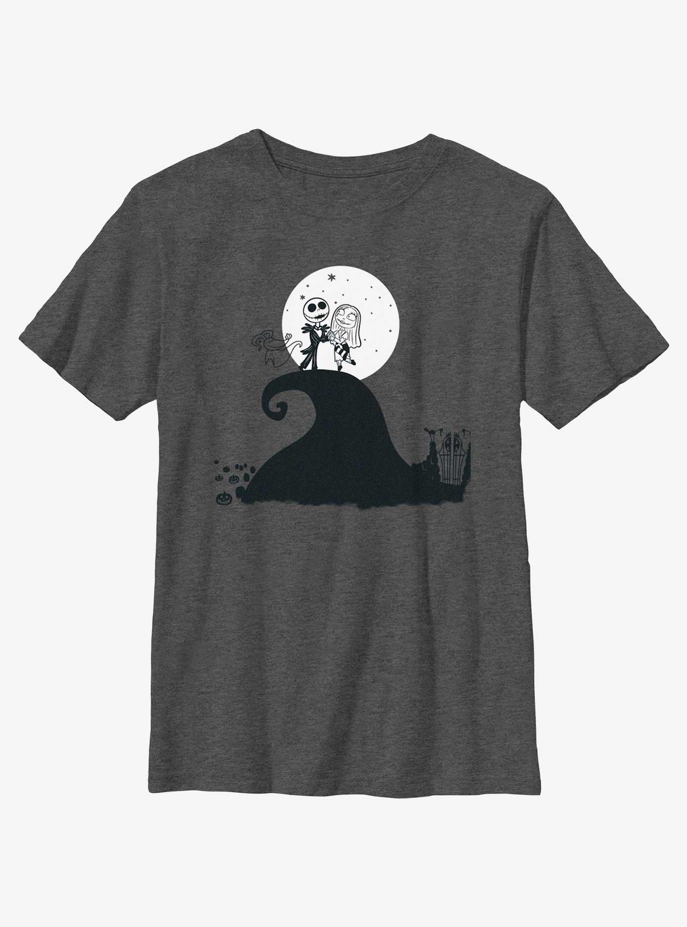 Disney The Nightmare Before Christmas Jack Sally Zero Night Youth T-Shirt, CHAR HTR, hi-res