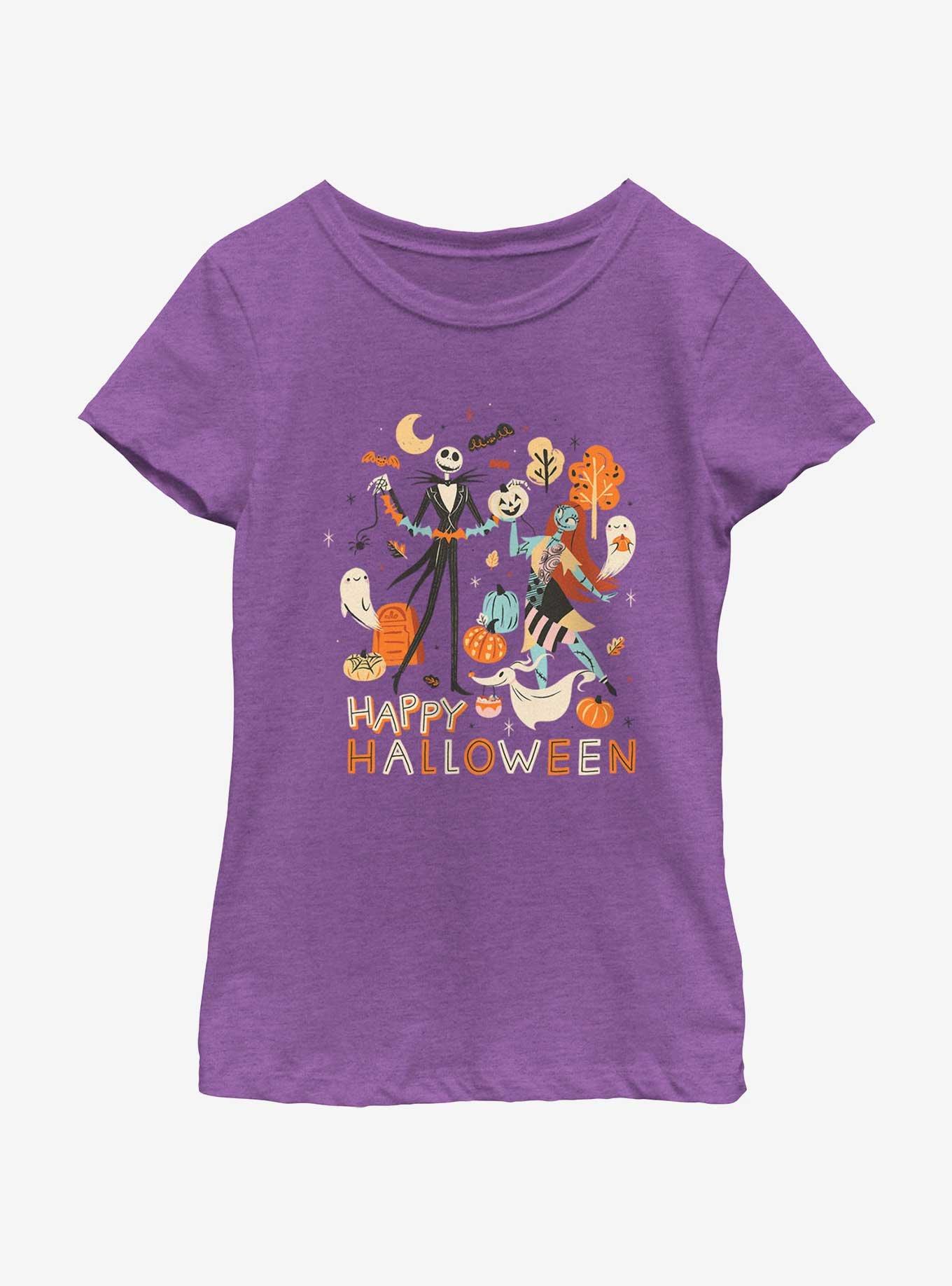 Disney The Nightmare Before Christmas Happy Halloween Sally Jack Youth Girls T-Shirt, , hi-res