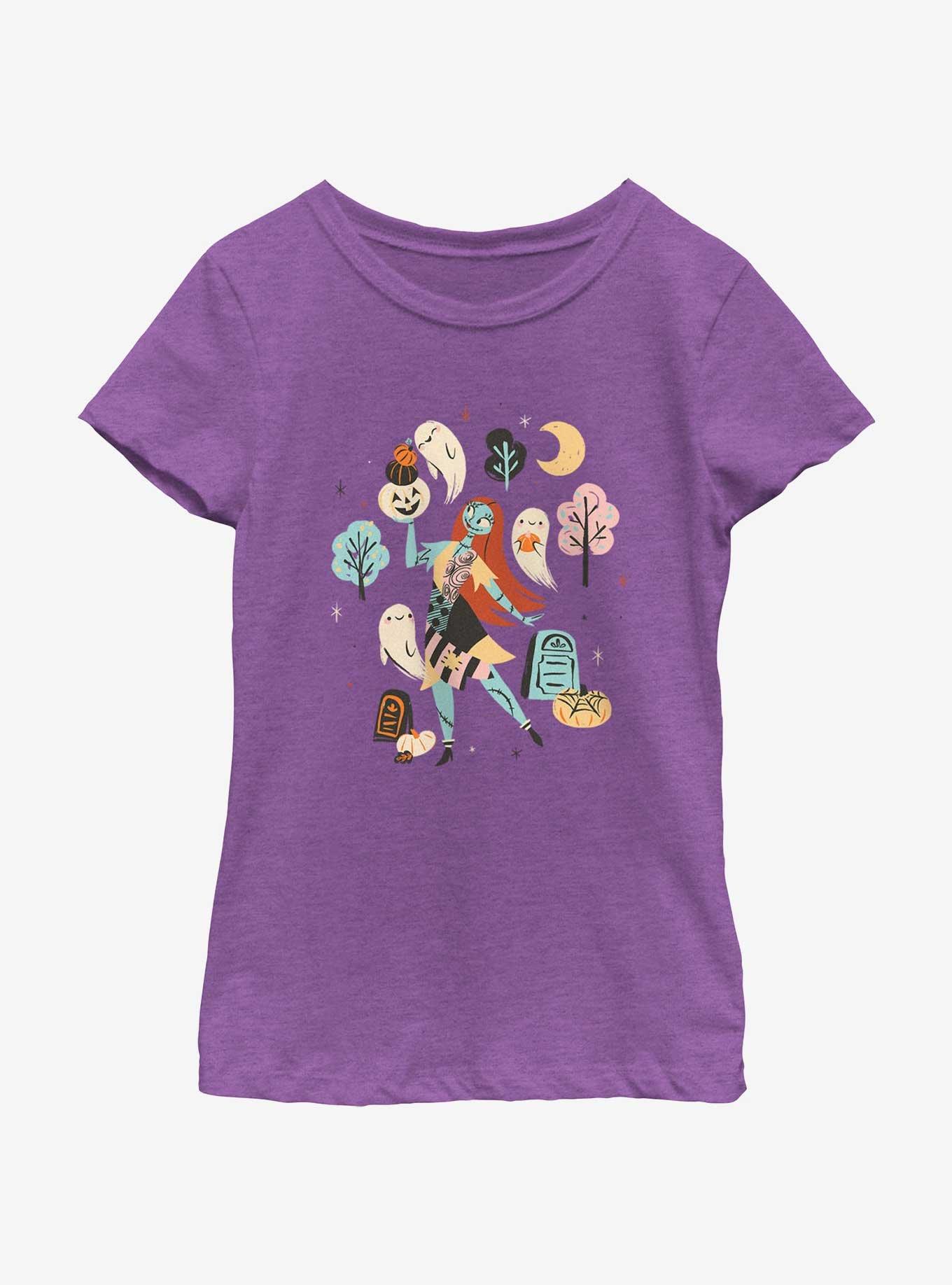 Disney The Nightmare Before Christmas Sally Halloween Youth Girls T-Shirt, PURPLE BERRY, hi-res