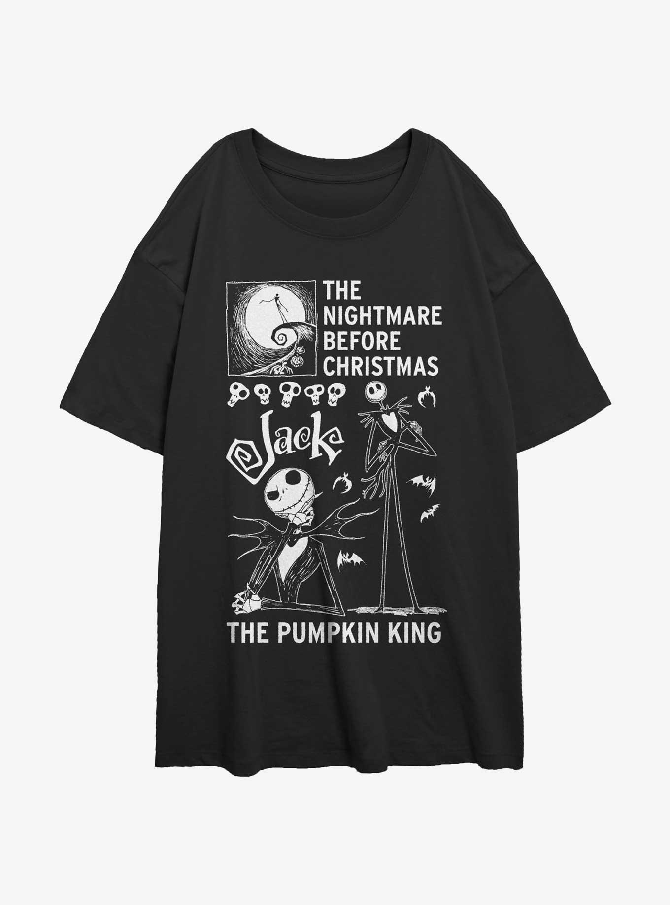 Disney The Nightmare Before Christmas Jack Womens Oversized T-Shirt, BLACK, hi-res