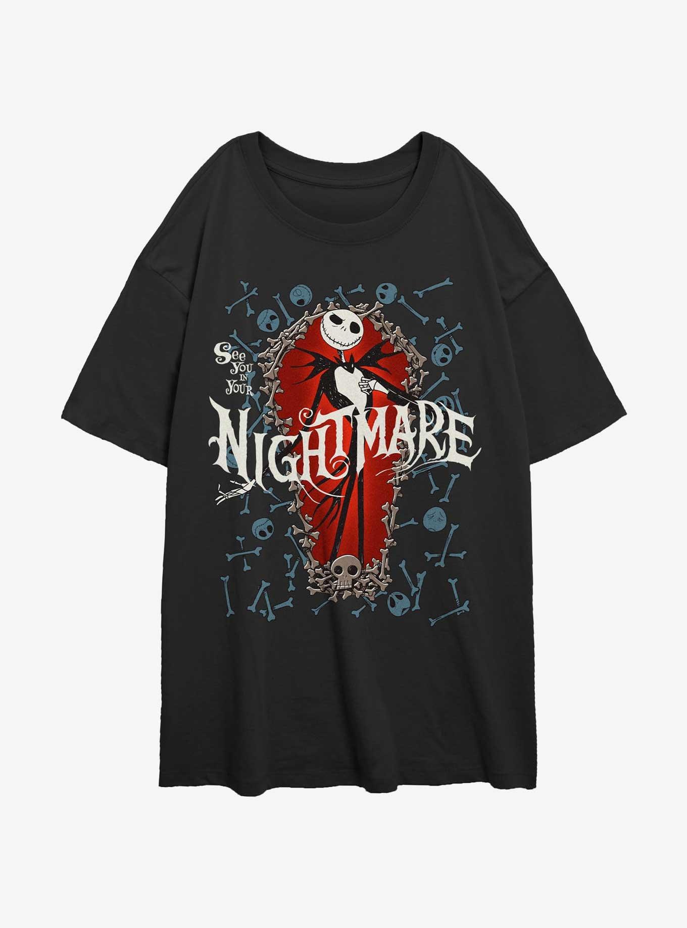 Disney The Nightmare Before Christmas Jack Bone Coffin Womens Oversized T-Shirt, , hi-res