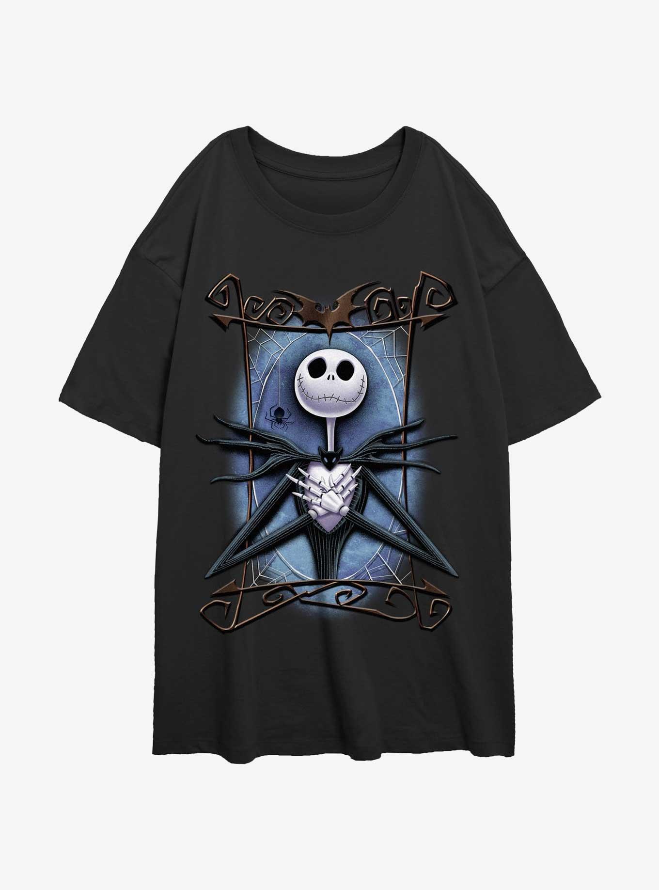 Disney The Nightmare Before Christmas Framed Jack Womens Oversized T-Shirt, BLACK, hi-res