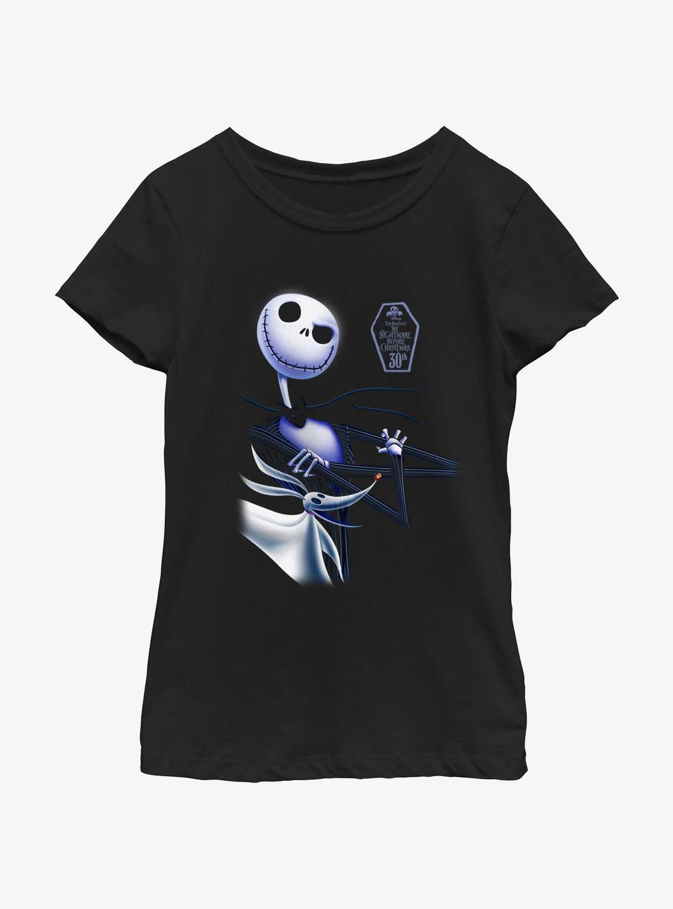 Disney The Nightmare Before Christmas Jack And Zero Youth Girls T-Shirt, BLACK, hi-res