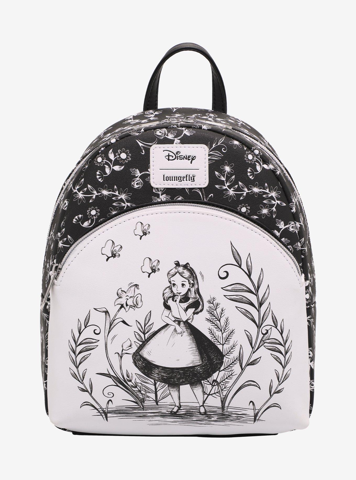 Loungefly Disney Alice In Wonderland Black & White Mini Backpack, , hi-res