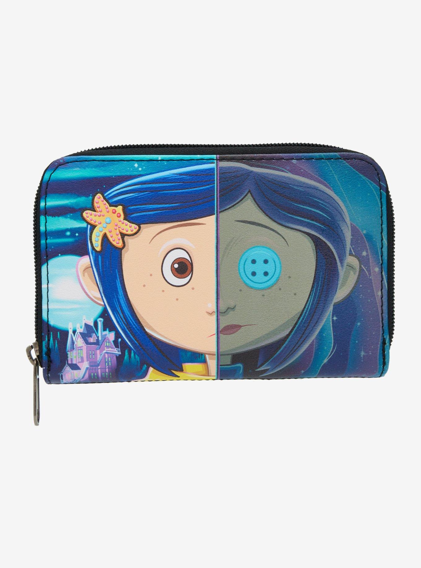 Loungefly Coraline Split Face Mini Zipper Wallet, , hi-res