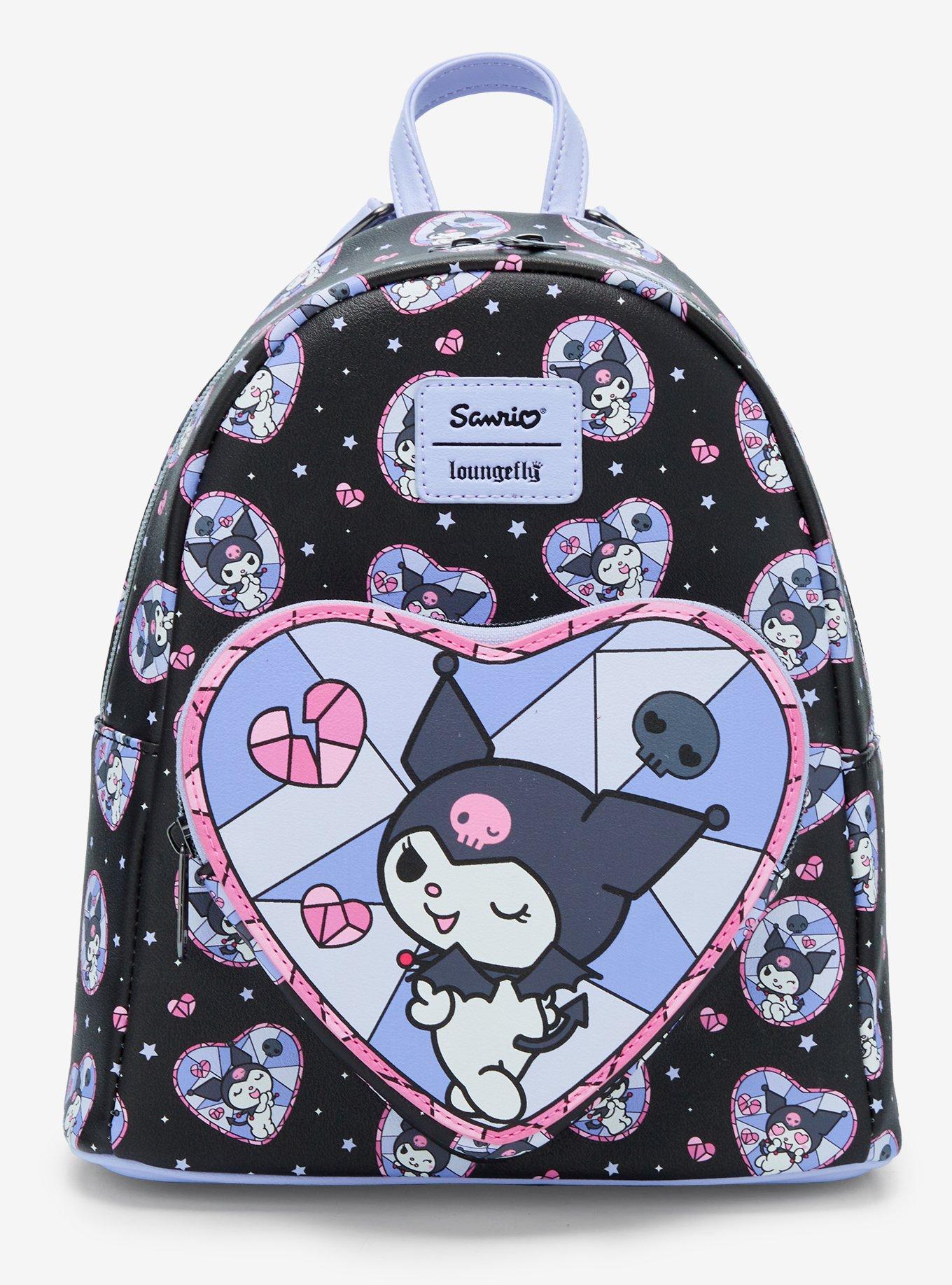 Loungefly Kuromi & My Melody Devil & Angel Fuzzy Handle Crossbody Bag