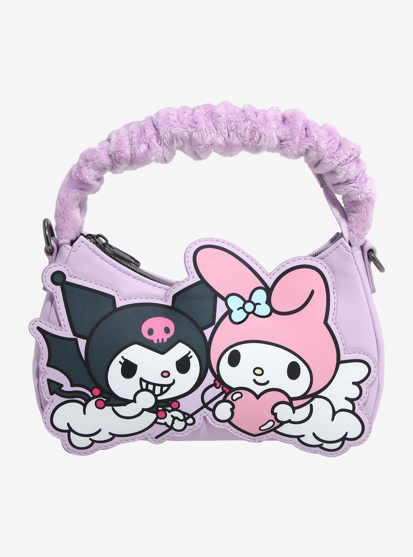 Loungefly Kuromi & My Melody Devil & Angel Fuzzy Handle Crossbody Bag, , hi-res