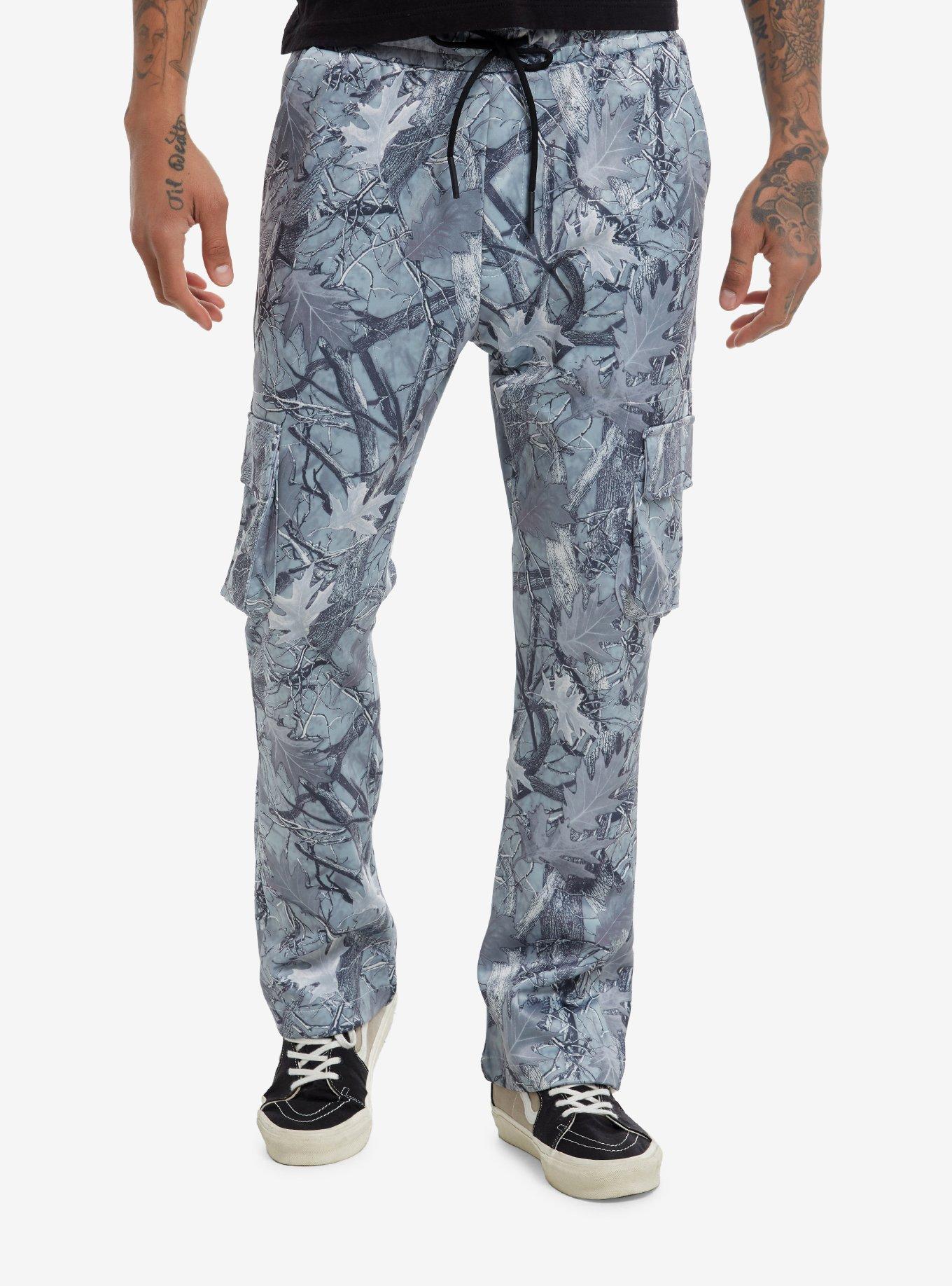 Grey Tree & Leaf Cargo Pants, , hi-res