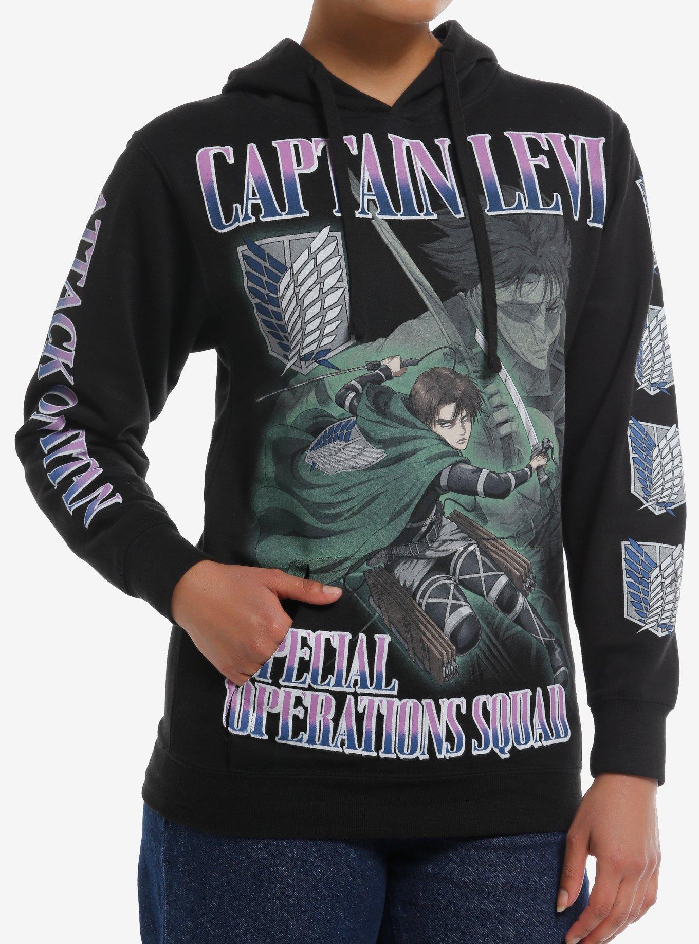 Attack On Titan Captain Levi Collage Girls Hoodie, , hi-res