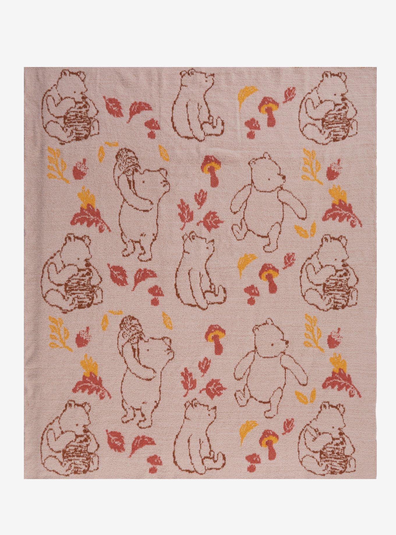 Disney Winnie the Pooh Leaves & Pooh Bear Allover Print Feather Knit Throw - BoxLunch Exclusive, , hi-res