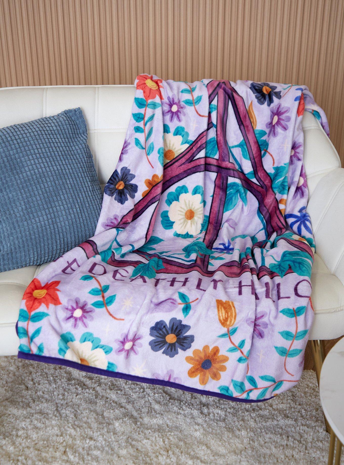 Harry Potter Deathly Hallows Floral Throw â€” BoxLunch Exclusive