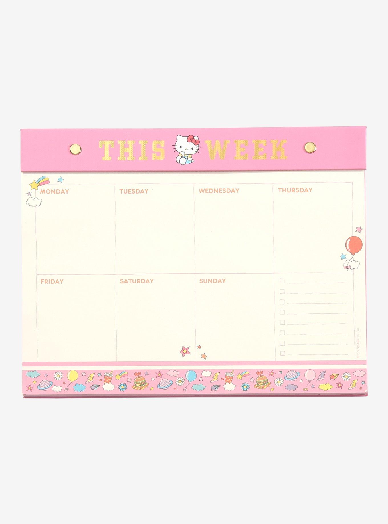 Sanrio Hello Kitty Weekly Deskpad & Sticker Set, , hi-res