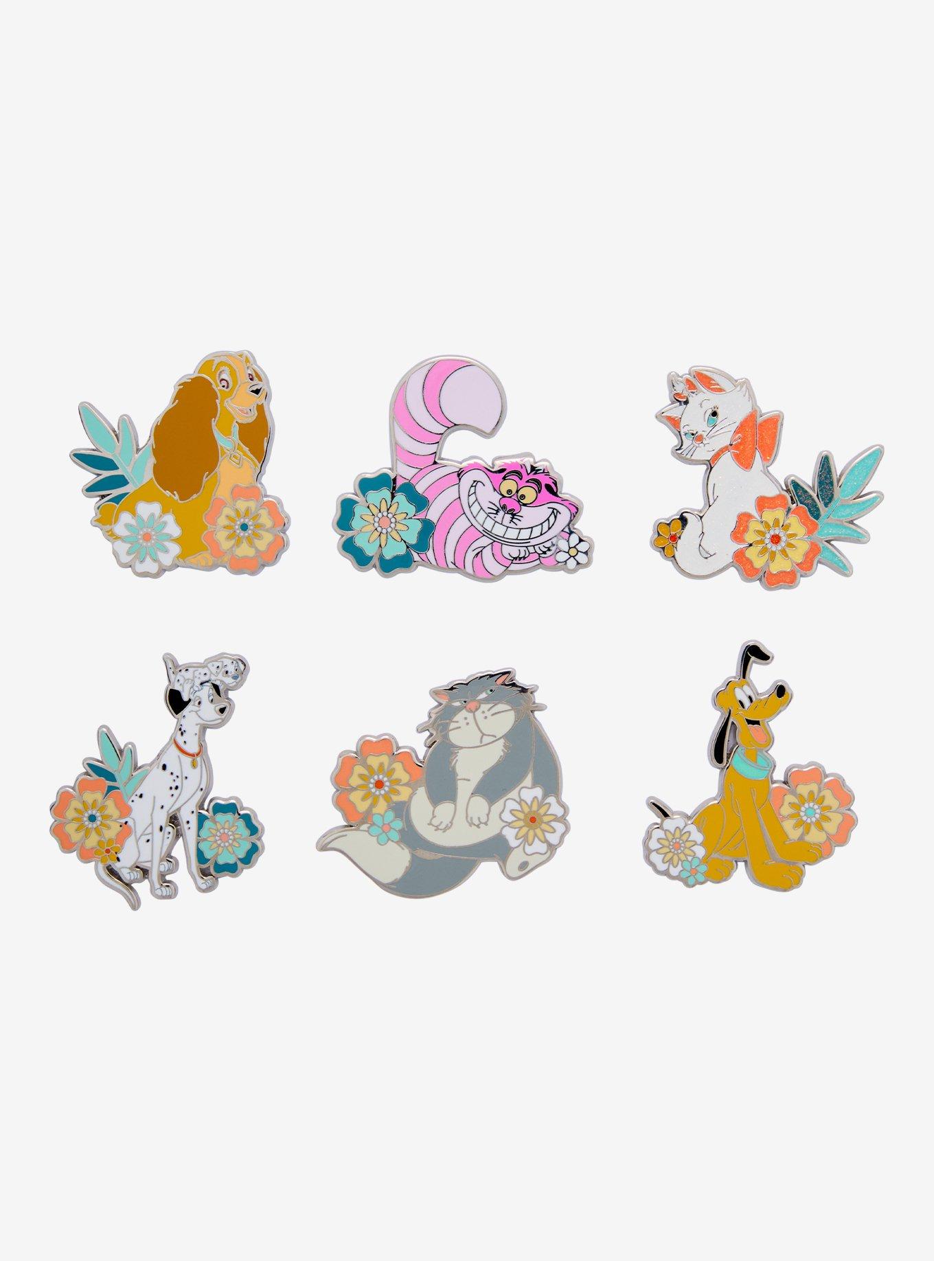 Loungefly Disney Cats & Dogs Floral Blind Box Enamel Pin, , hi-res