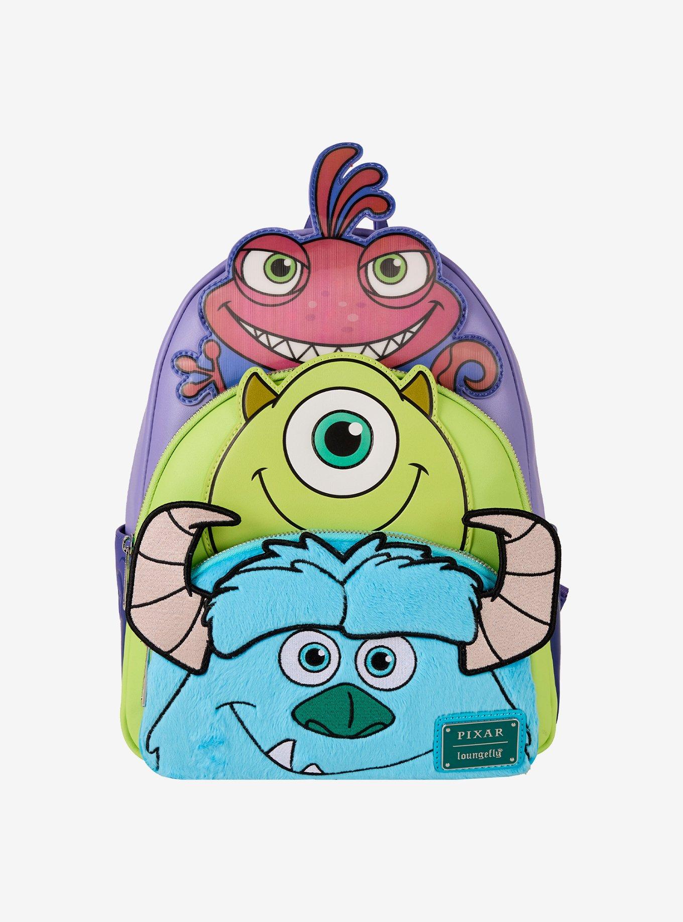 Loungefly Disney Pixar Monsters, Inc. Sulley Mike & Randall Triple Pocket Mini Backpack, , hi-res