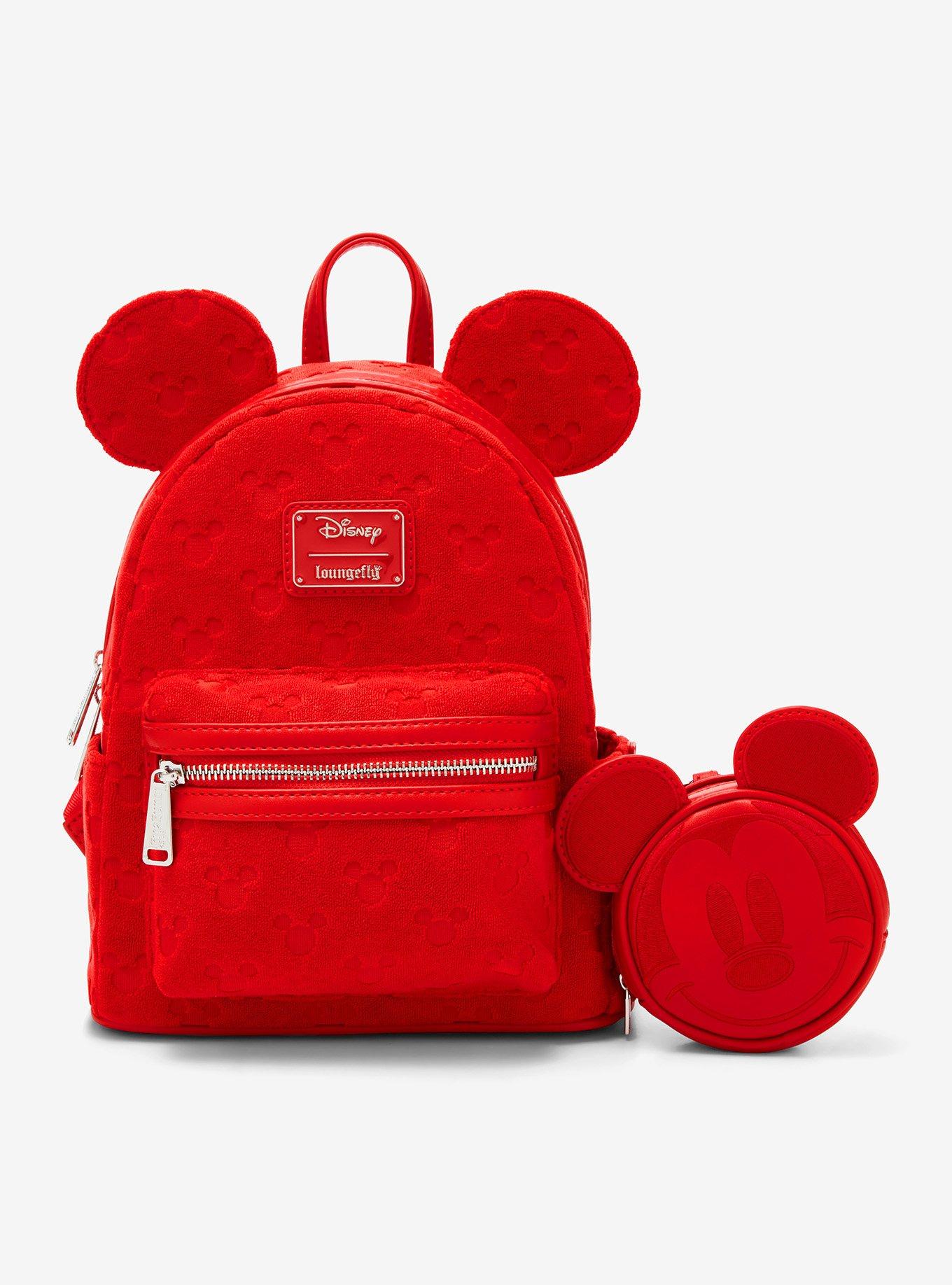 Loungefly Disney Mickey Mouse Red Tonal Texture Mini Backpack With Coin Purse, , hi-res