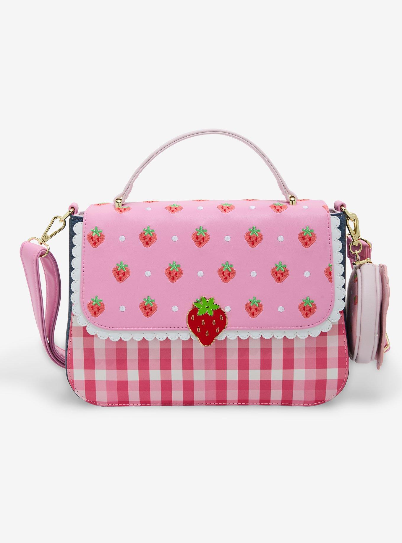 Loungefly Strawberry Shortcake Strawberry Gingham Crossbody Bag With Coin Purse, , hi-res