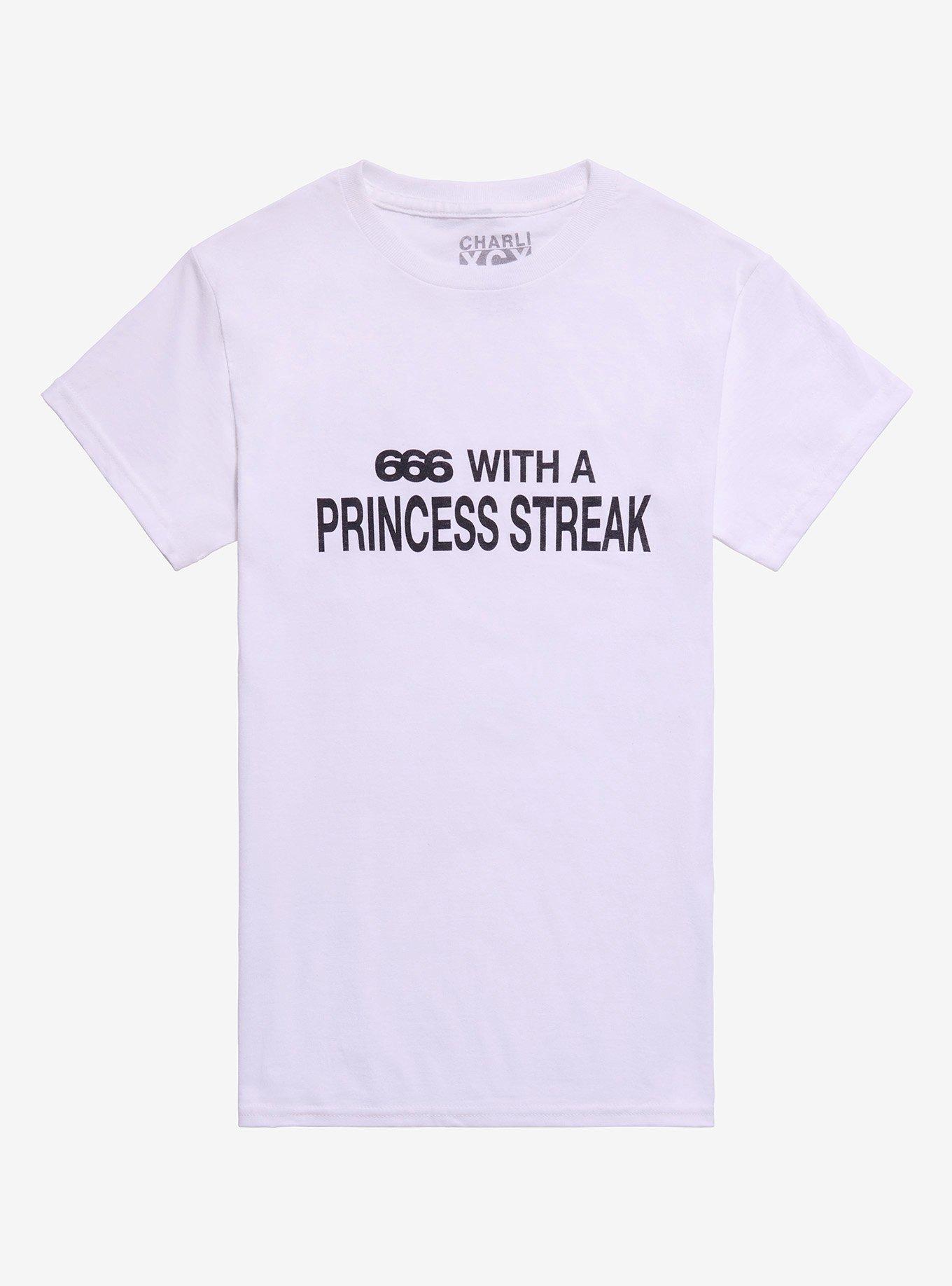 Charli XCX Brat 666 With A Princess Streak Boyfriend Fit Girls T-Shirt, BRIGHT WHITE, hi-res