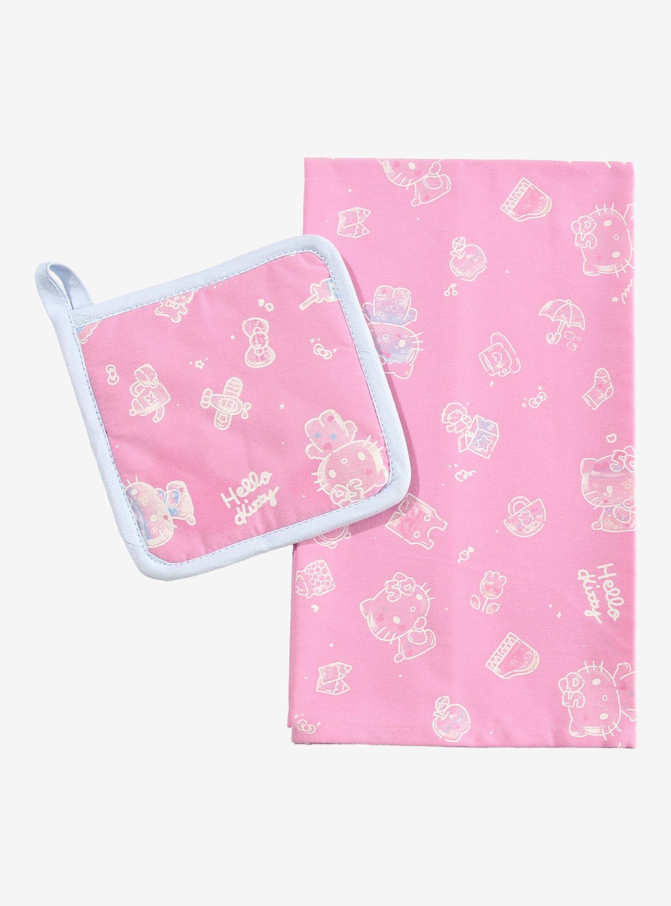 Sanrio Hello Kitty 50th Anniversary Kitchen Towel and Potholder Set, , hi-res