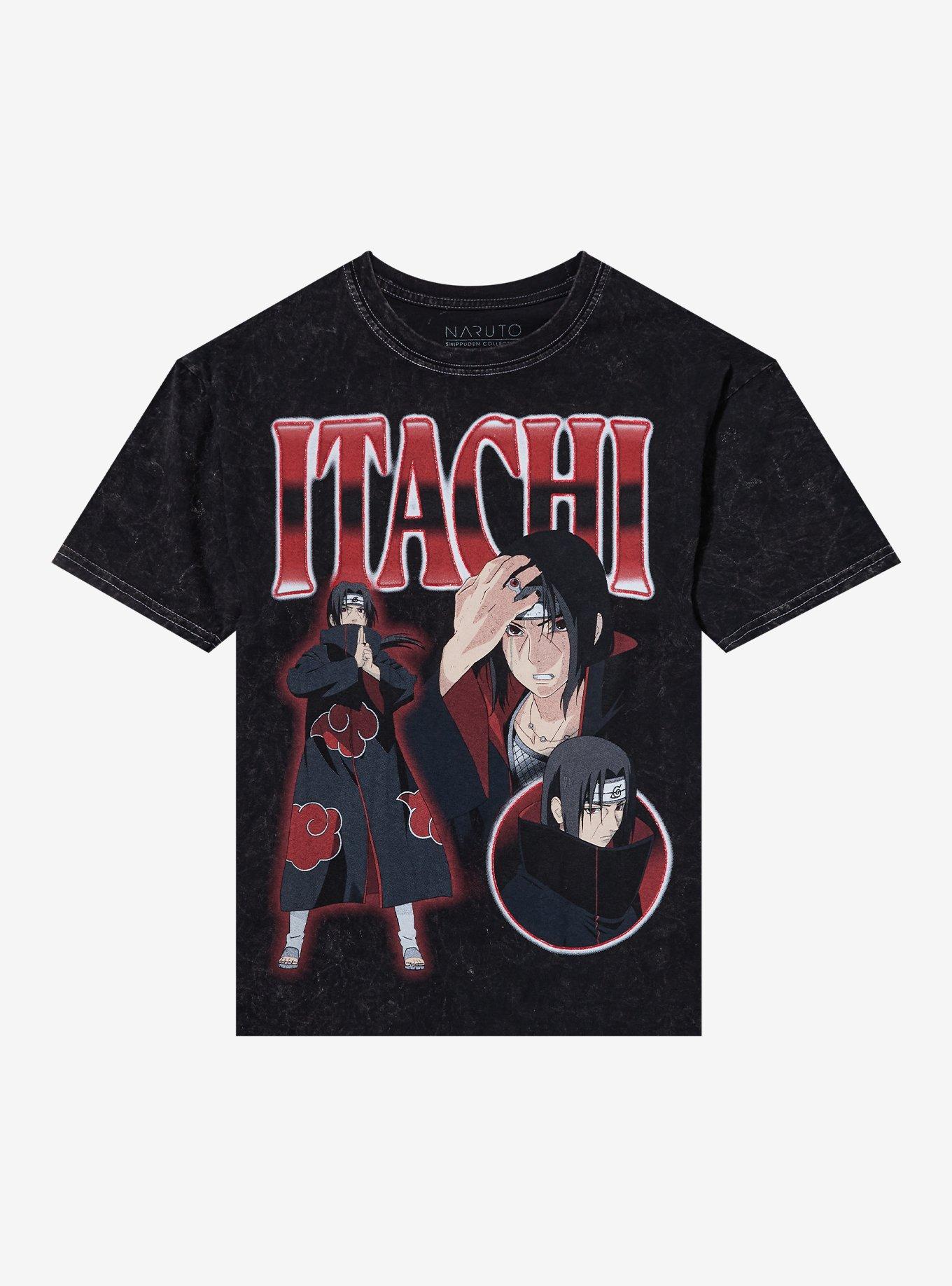 Naruto Shippuden Itachi Collage Mineral Wash Boyfriend Fit Girls T-Shirt, , hi-res