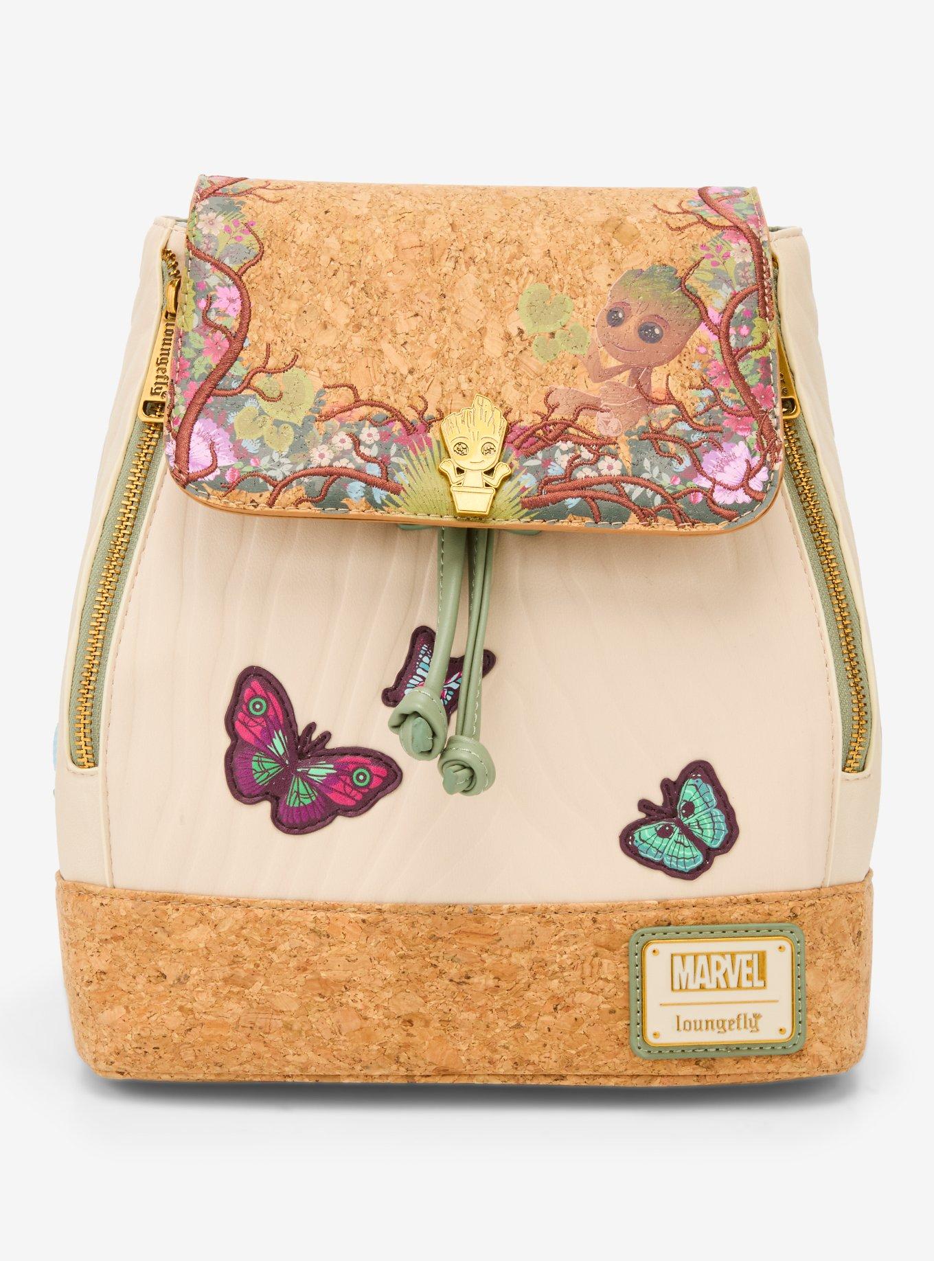 Loungefly Marvel Guardians Of The Galaxy Groot Floral Slouch Mini Backpack, , hi-res