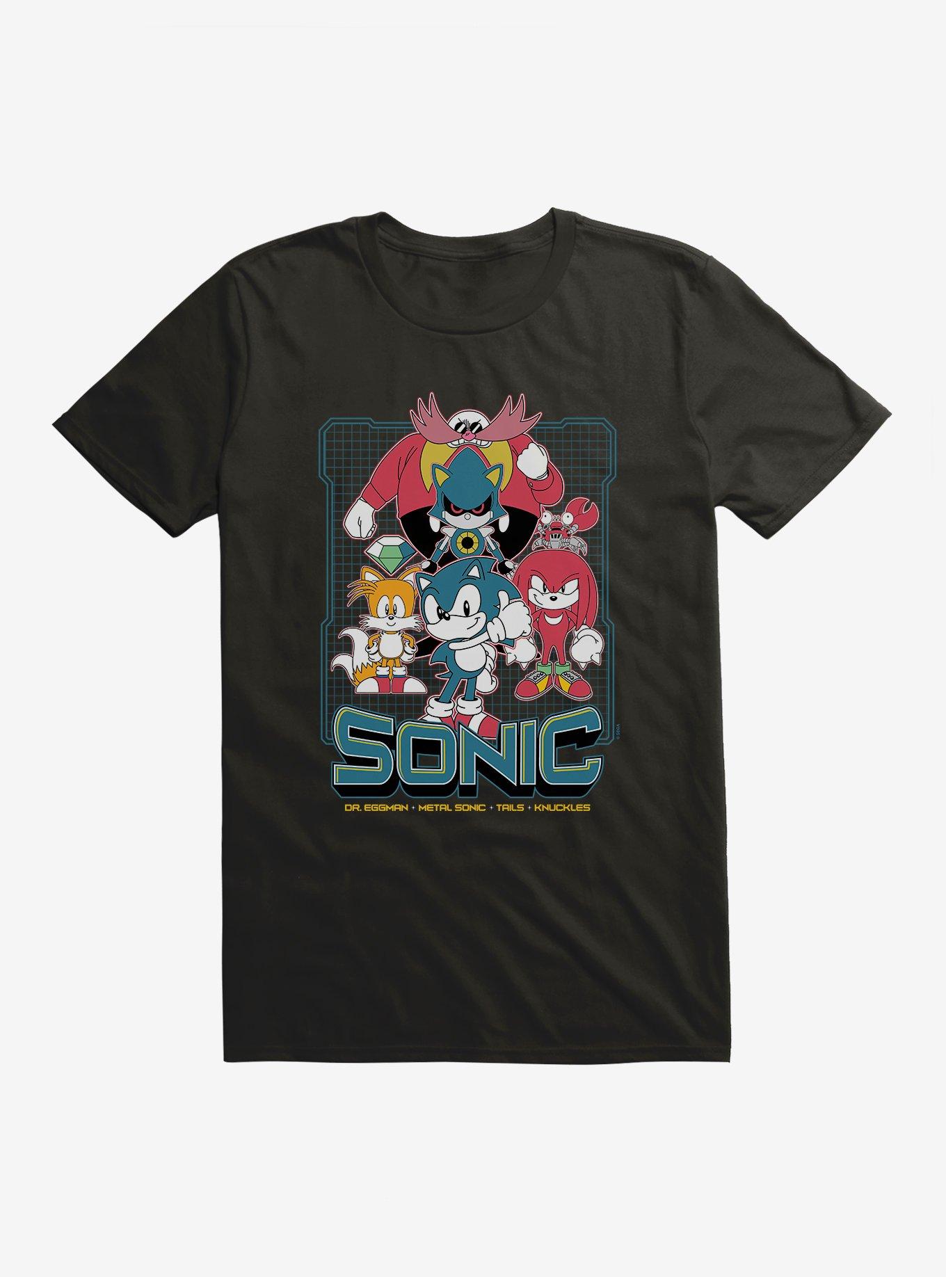 Sonic The Hedgehog Group Retro T-Shirt, BLACK, hi-res