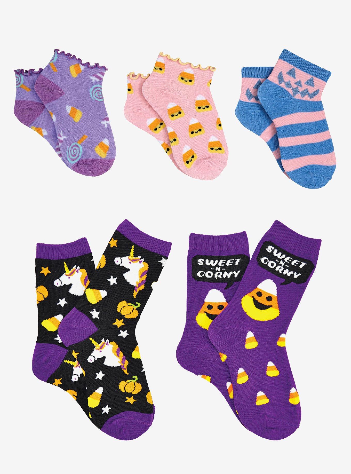 Candy Corn 5-Pair Kids Sock Bundle, , hi-res