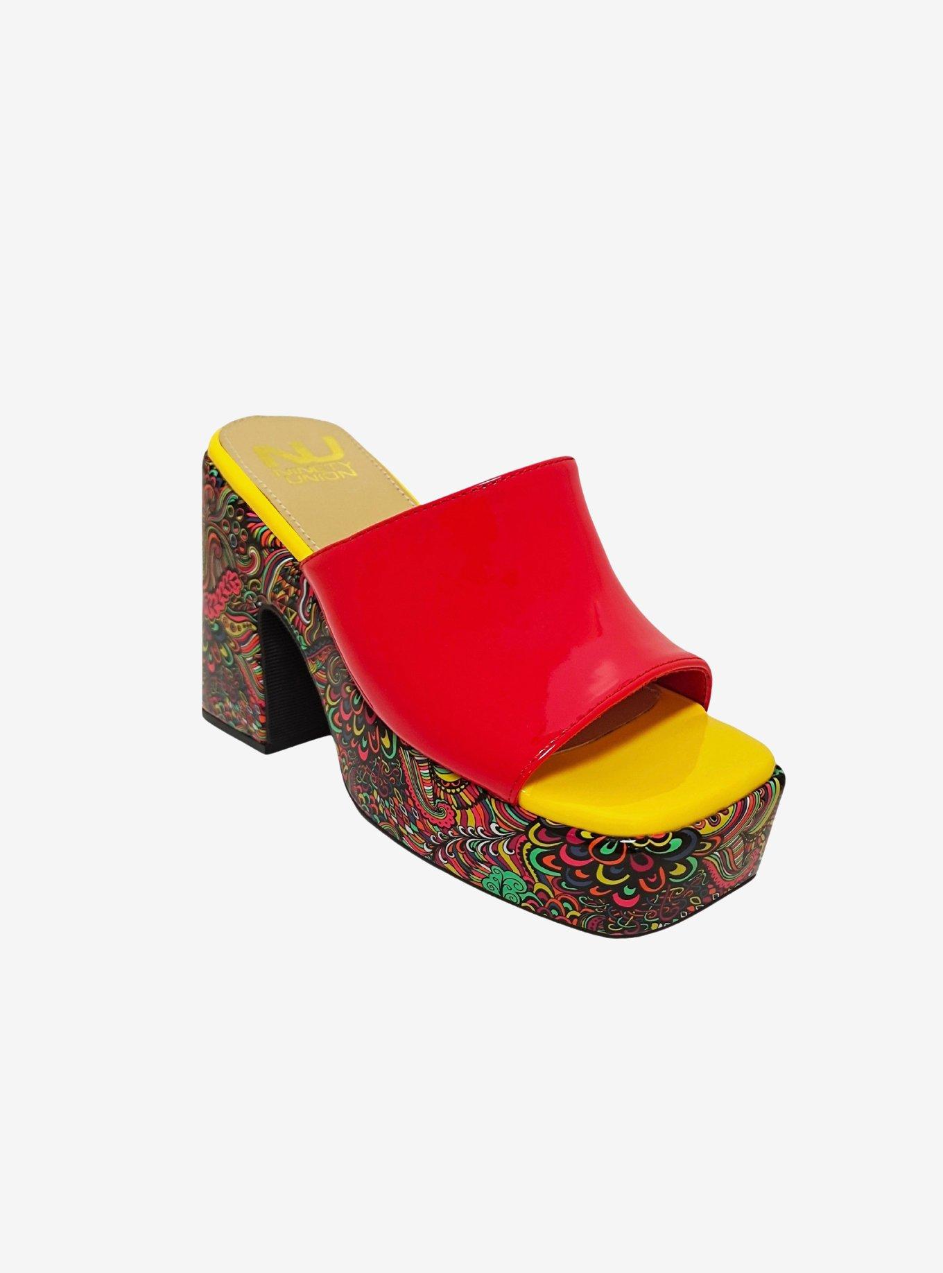 Porto Platform Slide Sandal Red, , hi-res