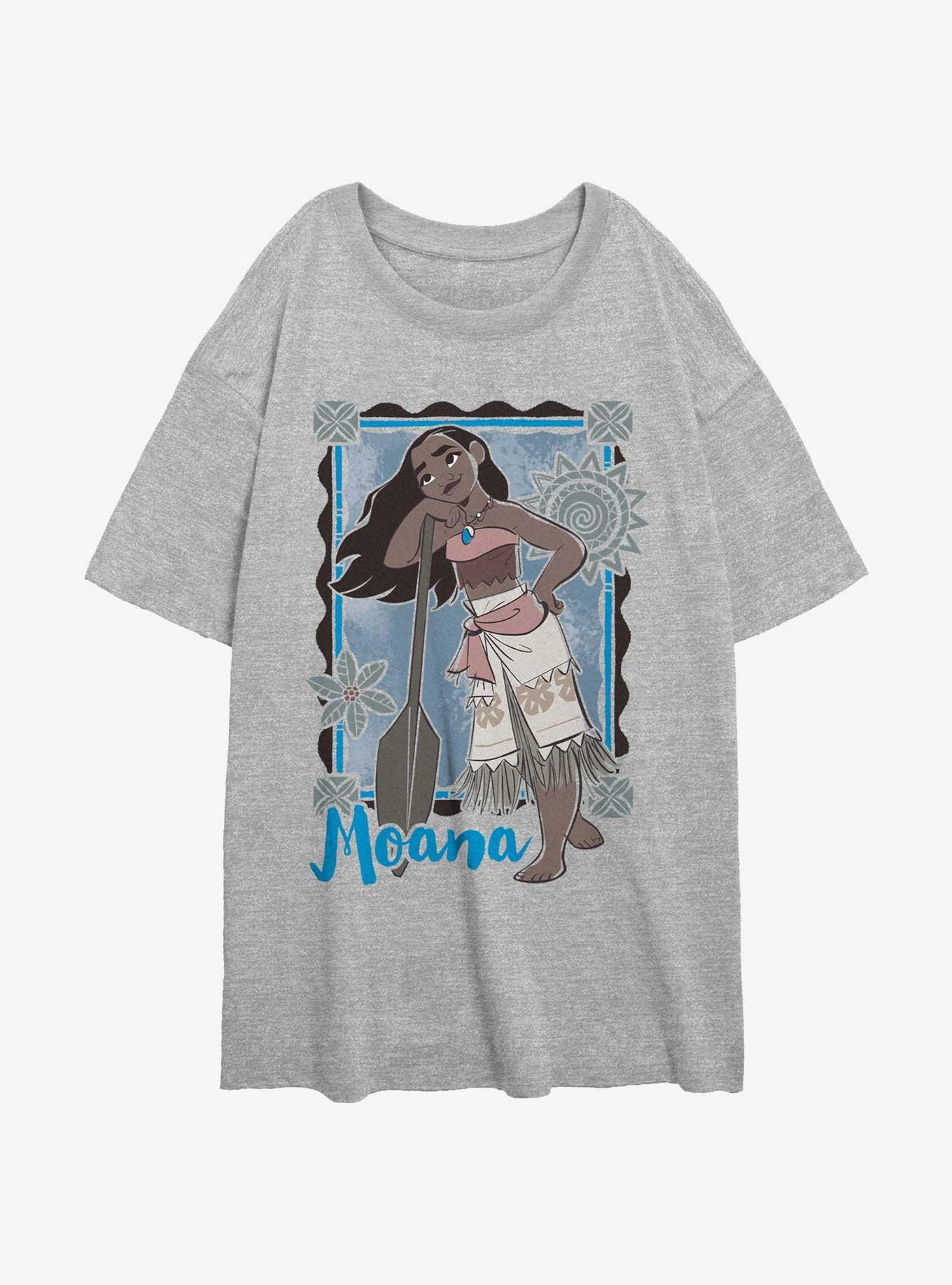 Disney Moana Lean Pose Womens Oversized T-Shirt, ATH HTR, hi-res