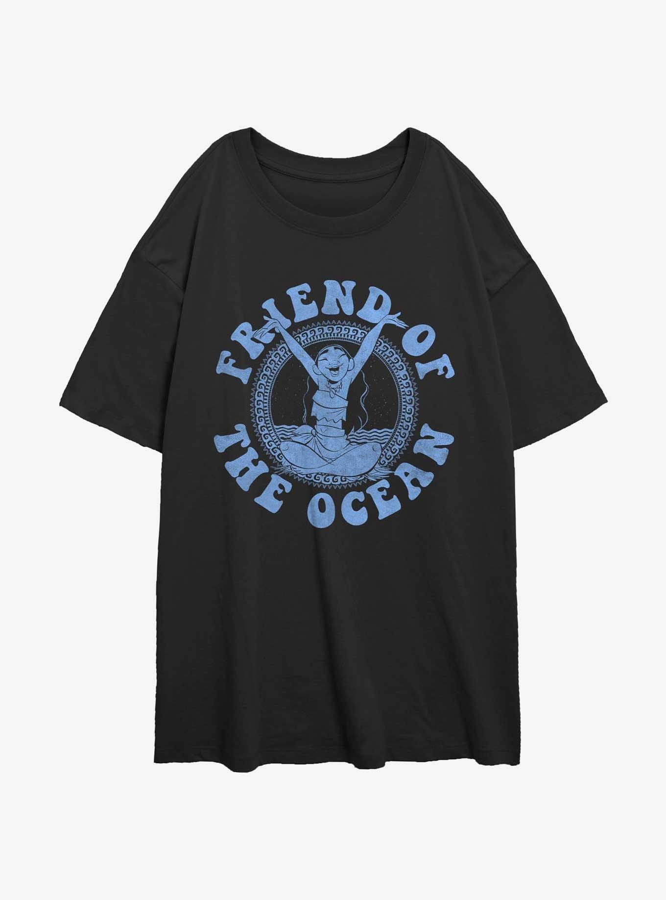 Disney Moana Ocean Friend Womens Oversized T-Shirt, BLACK, hi-res