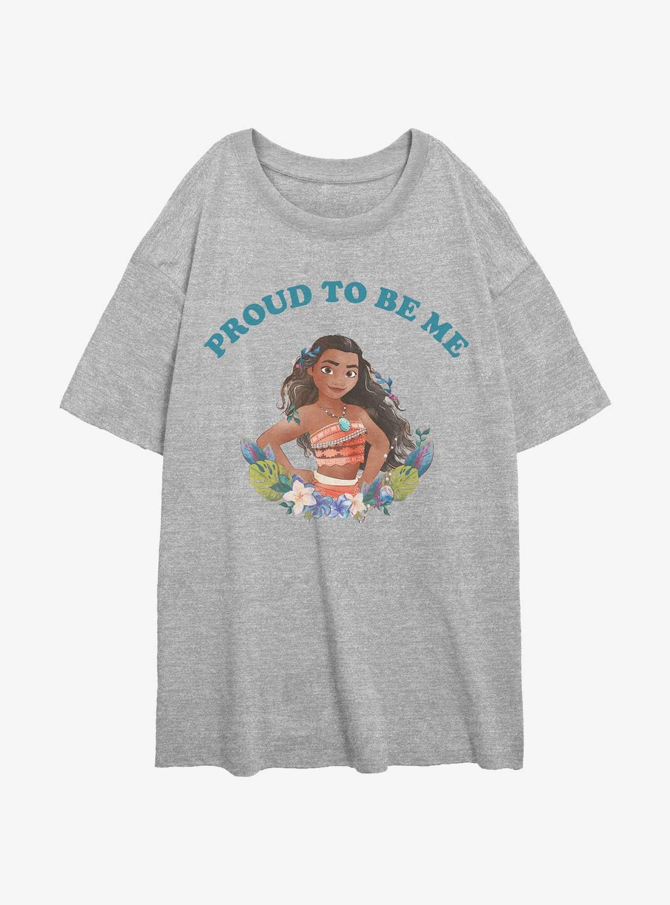 Disney Moana Proud To Be Me Womens Oversized T-Shirt, ATH HTR, hi-res