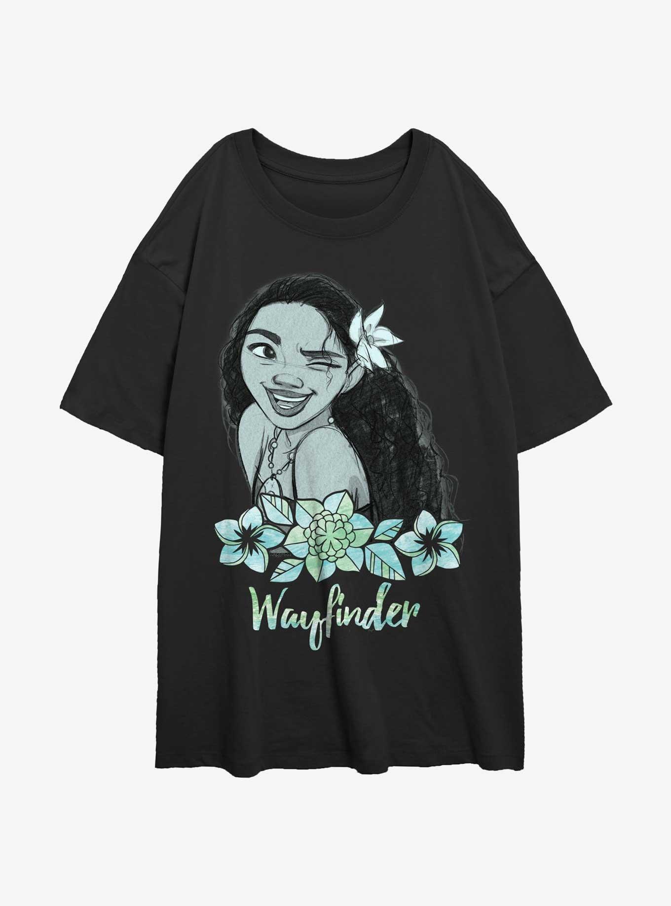 Disney Moana Wink Womens Oversized T-Shirt, BLACK, hi-res