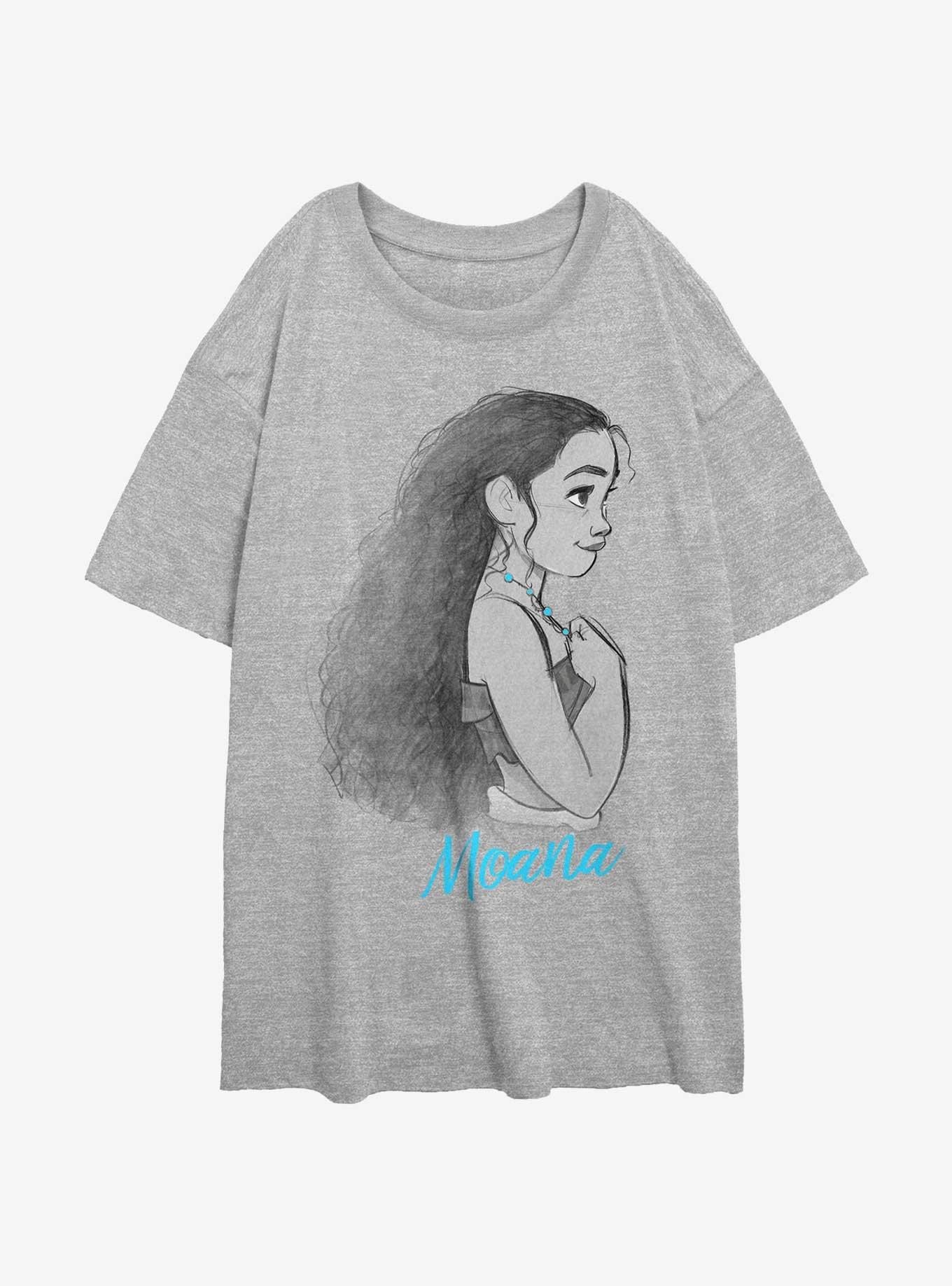 Disney Moana Profile Womens Oversized T-Shirt, ATH HTR, hi-res