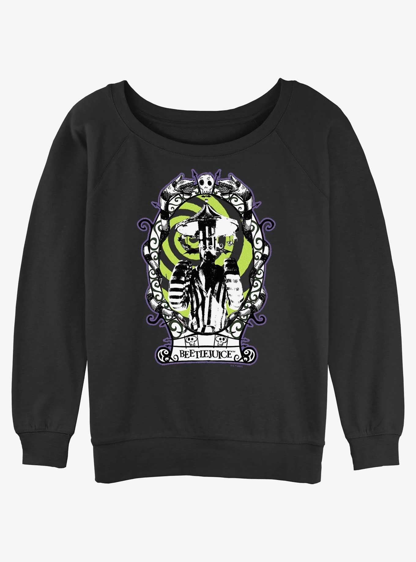 Beetlejuice Carousel Head Framed Womens Slouchy Sweatshirt 