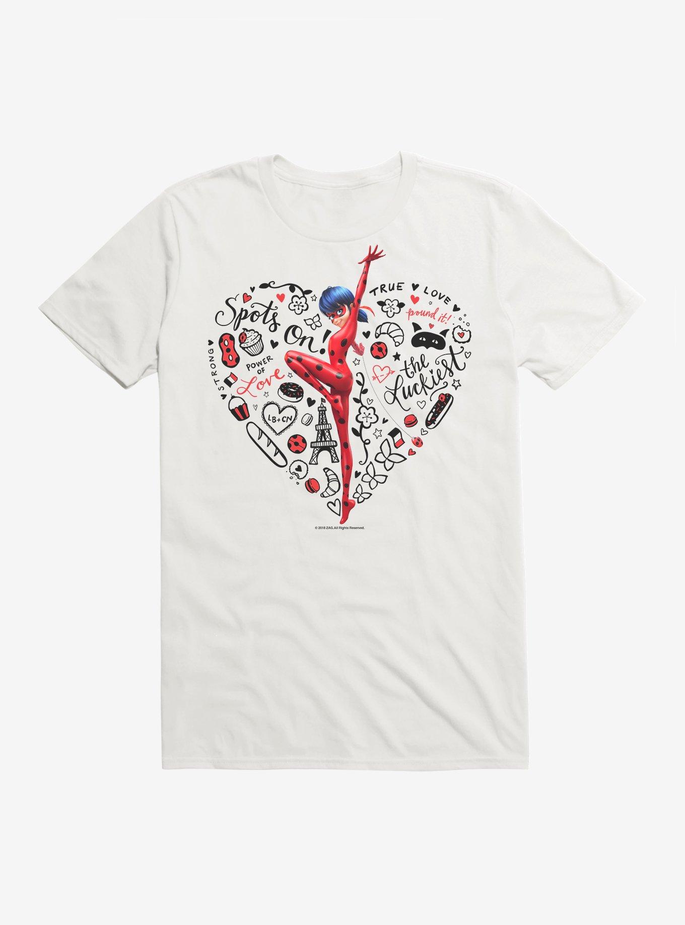 Miraculous: Tales of Ladybug & Cat Noir Ladybug Heart Collage T-Shirt, WHITE, hi-res